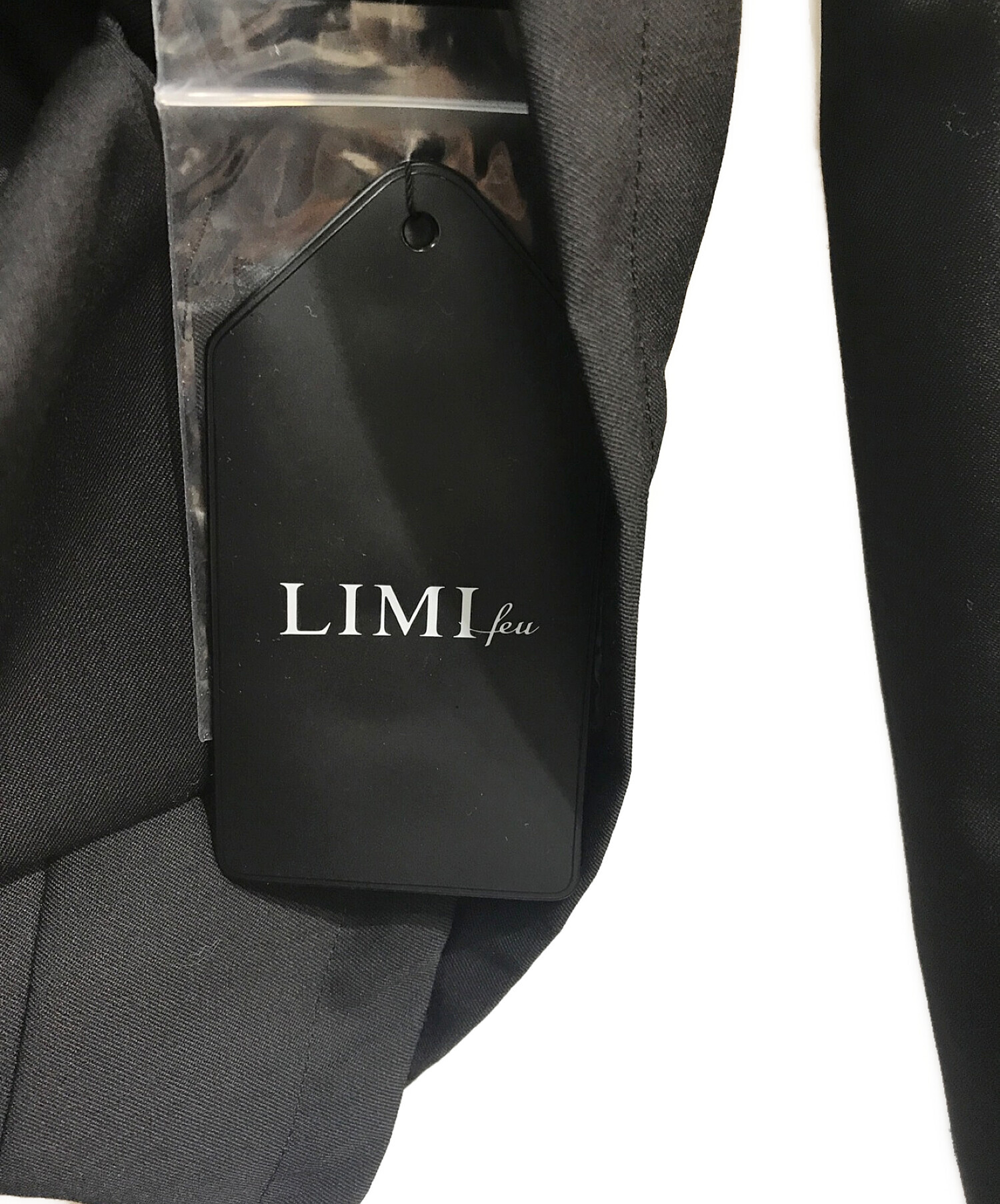 LIMI feu (リミフゥ) ギャバビッグカラーショートジャケット LN-J15-111 ブラック サイズ:S