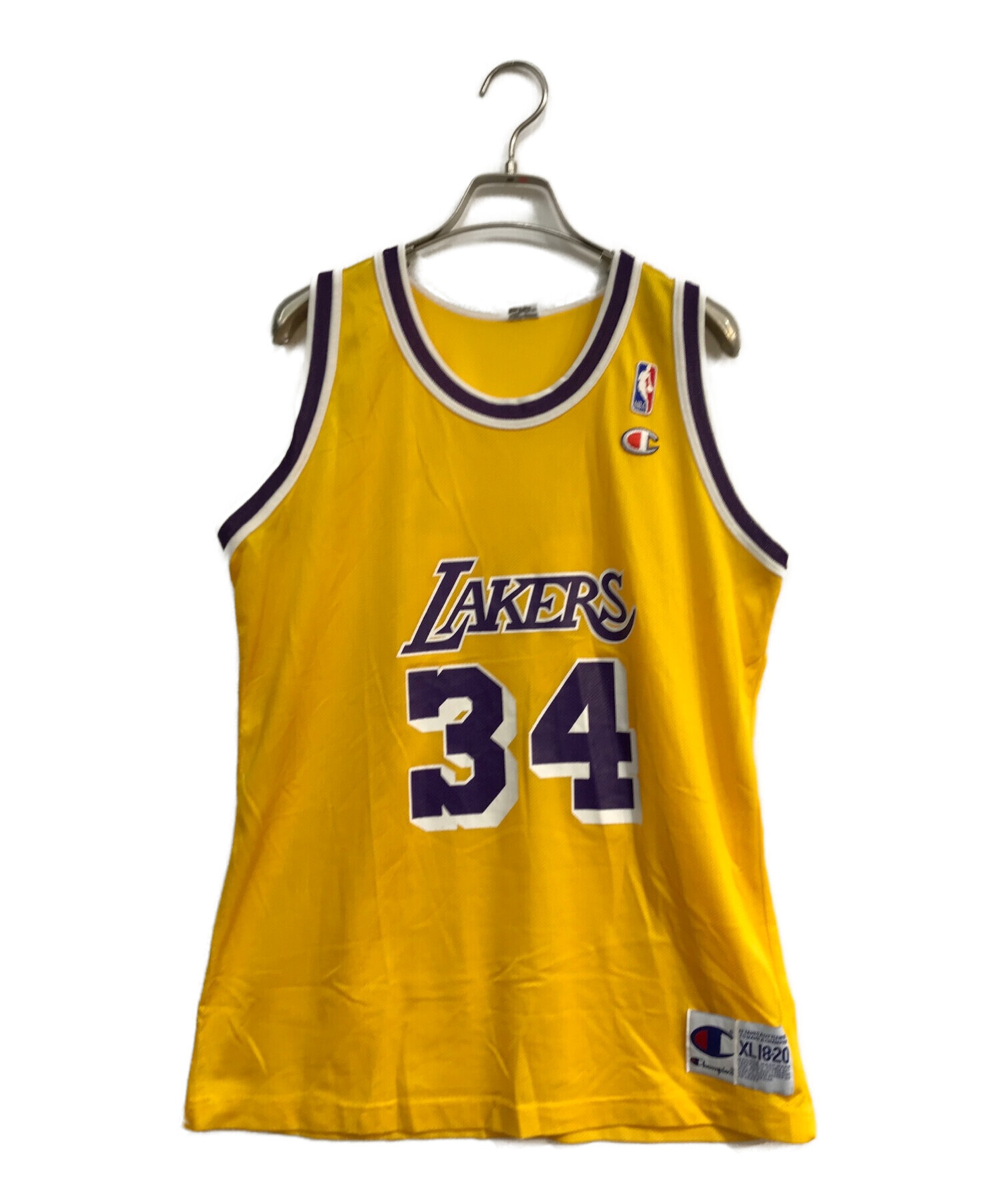 Champion (チャンピオン) LAKERSゲームシャツ　90s 34 O'NEAL イエロー サイズ:-