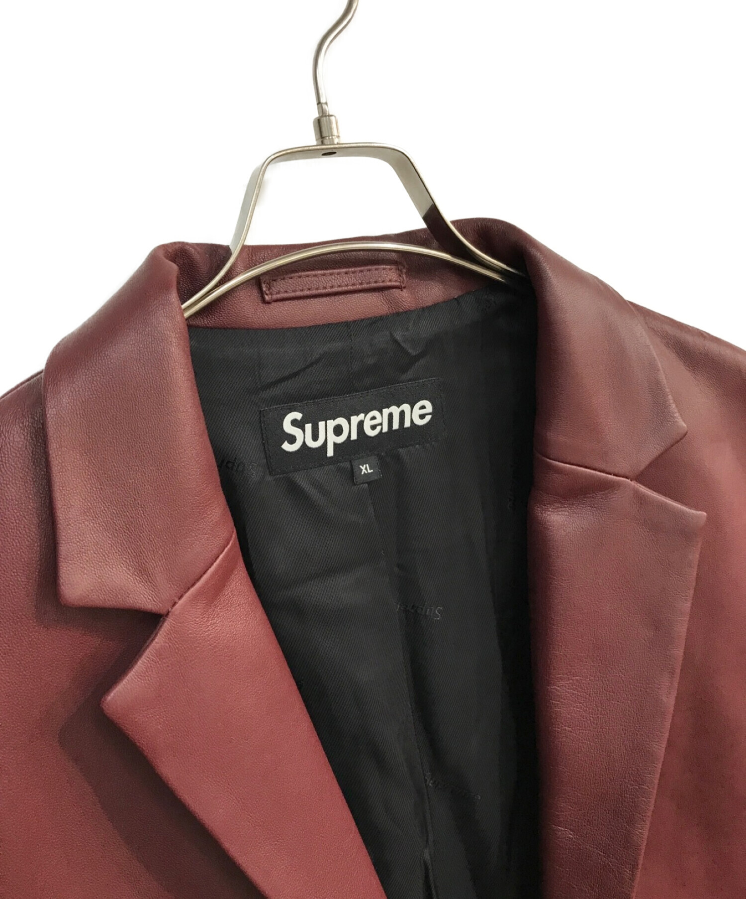 Supreme (シュプリーム) Leather Blazer　レザーブレザー ボルドー サイズ:XL