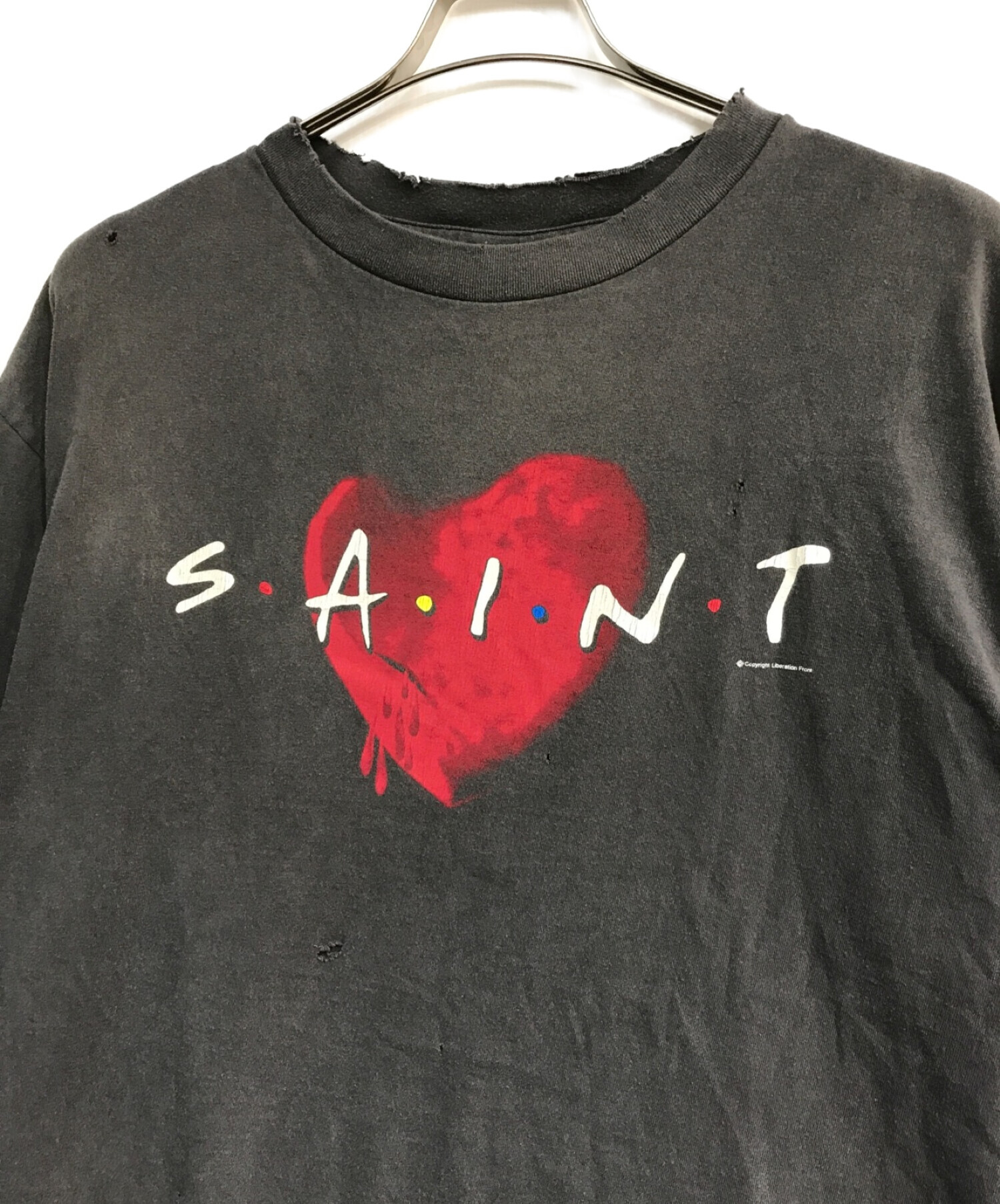 SAINT MICHAEL (セントマイケル) HEART TEE　SM-A22-0000-004　ハートティー グレー サイズ:XL