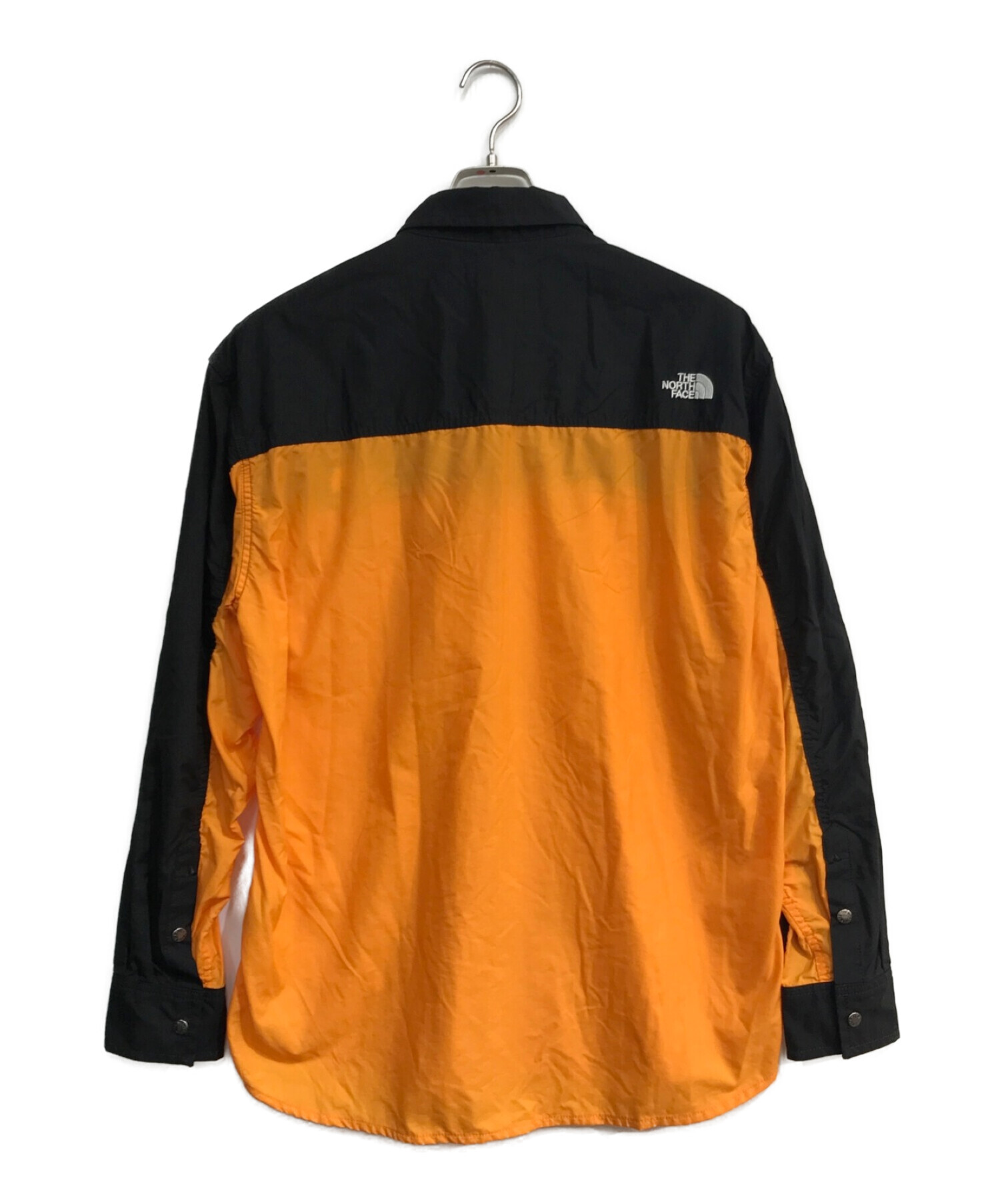 THE NORTH FACE (ザ ノース フェイス) ロングスリーブヌプシシャツ　NR11961 オレンジ×ブラック サイズ:L