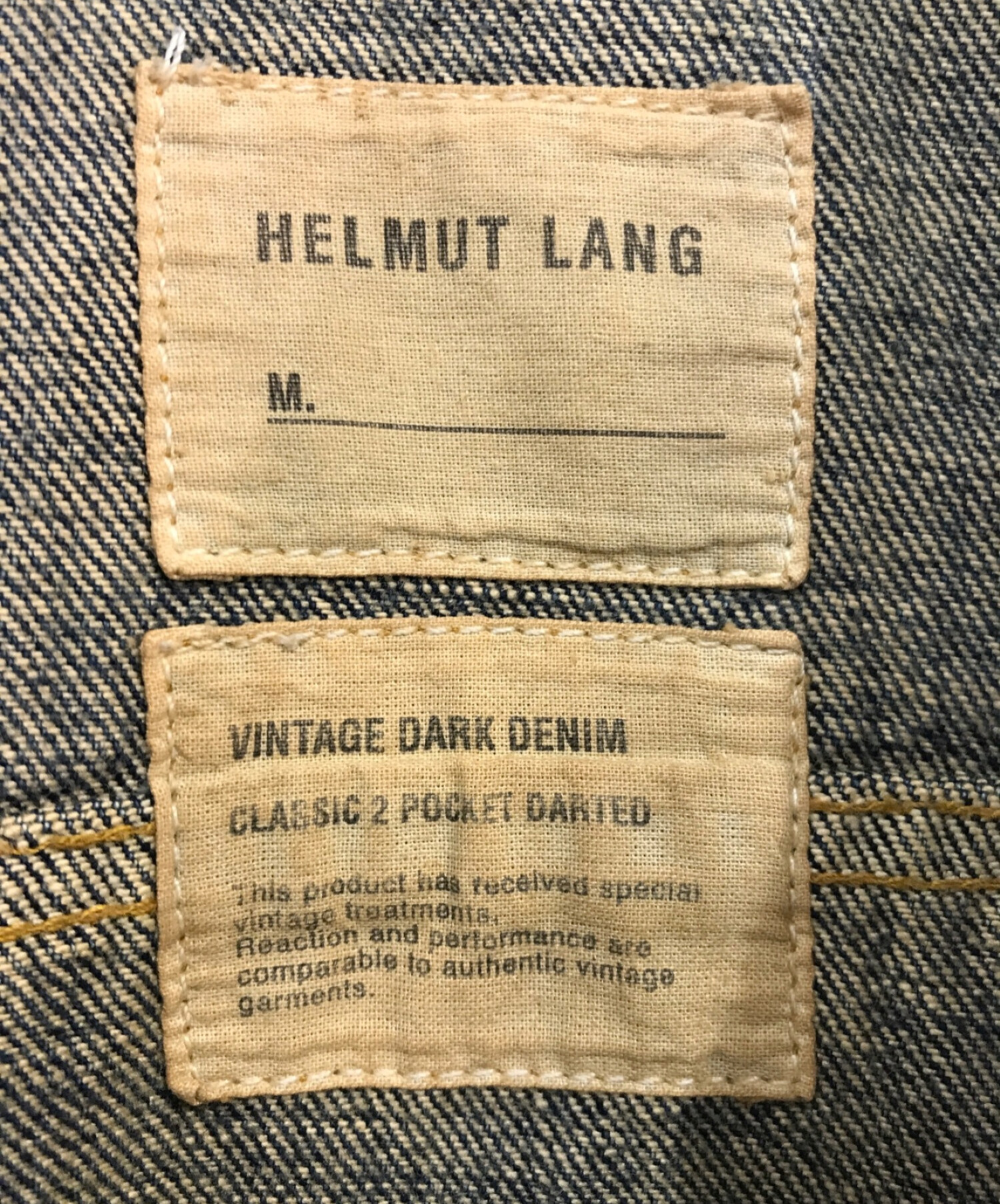 HELMUT LANG (ヘルムートラング) 本人期 VINTAGE DARK DENIMデニムジャケット インディゴ サイズ:38