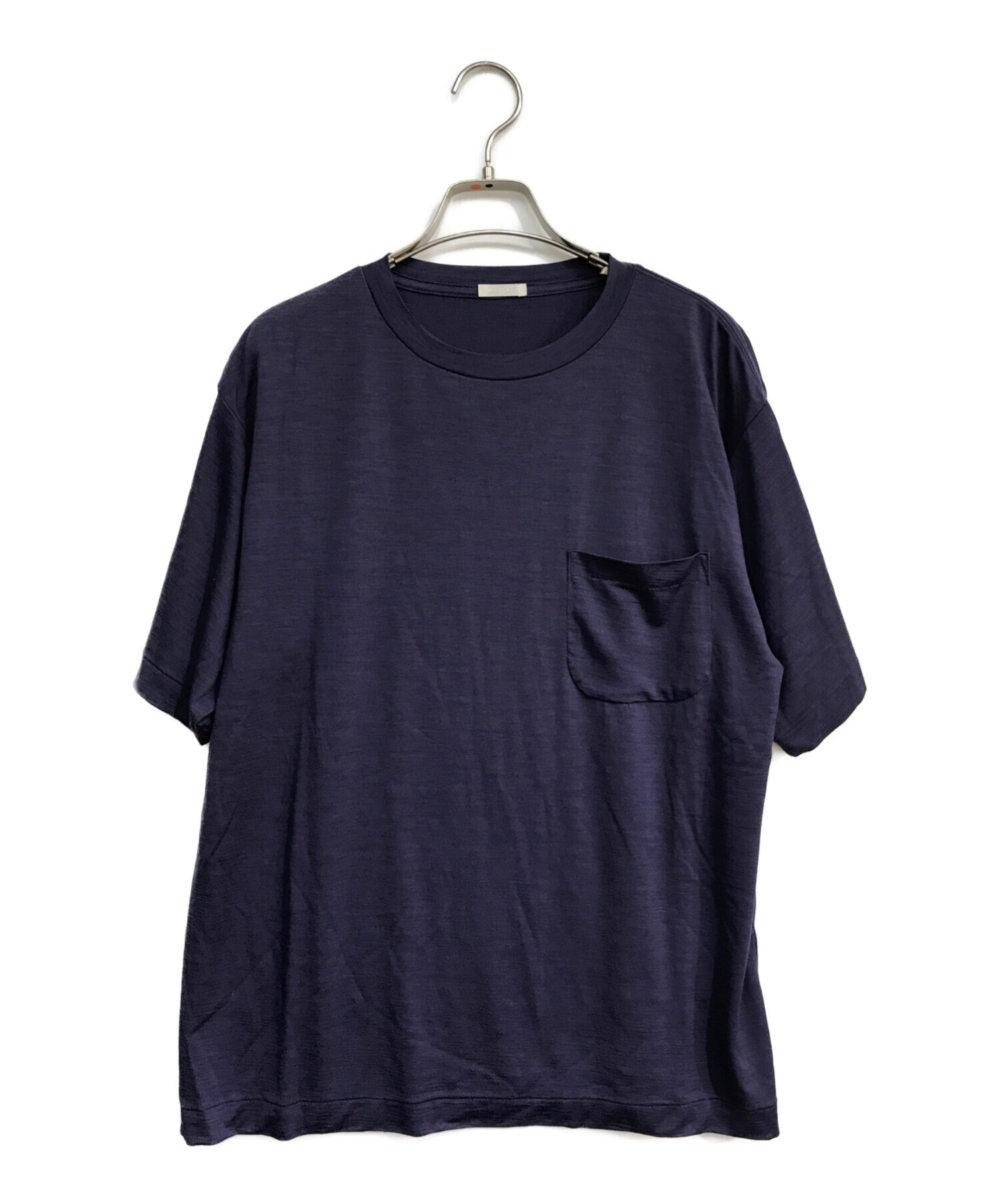 COMOLI コモリ ウール天竺半袖クルー ネイビー サイズ1 20SSTシャツ/カットソー(半袖/袖なし)