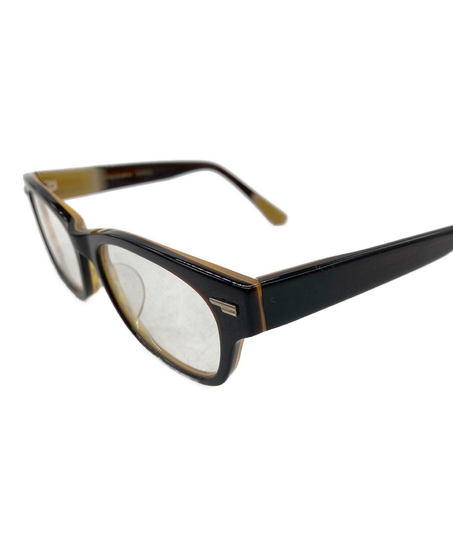 OLIVER PEOPLES (オリバーピープルズ) DENTON ウェリントン型眼鏡 ブラック×ブラウン サイズ:53□17-140