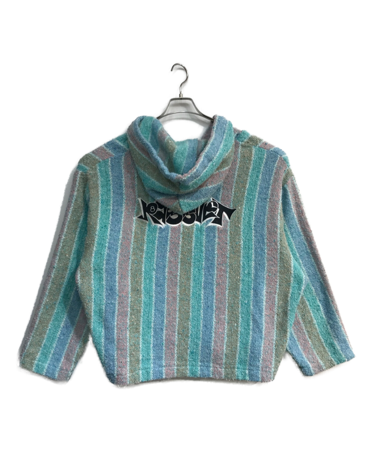 中古・古着通販】PACCBET (ラスベート) print stripe-woven hoodie