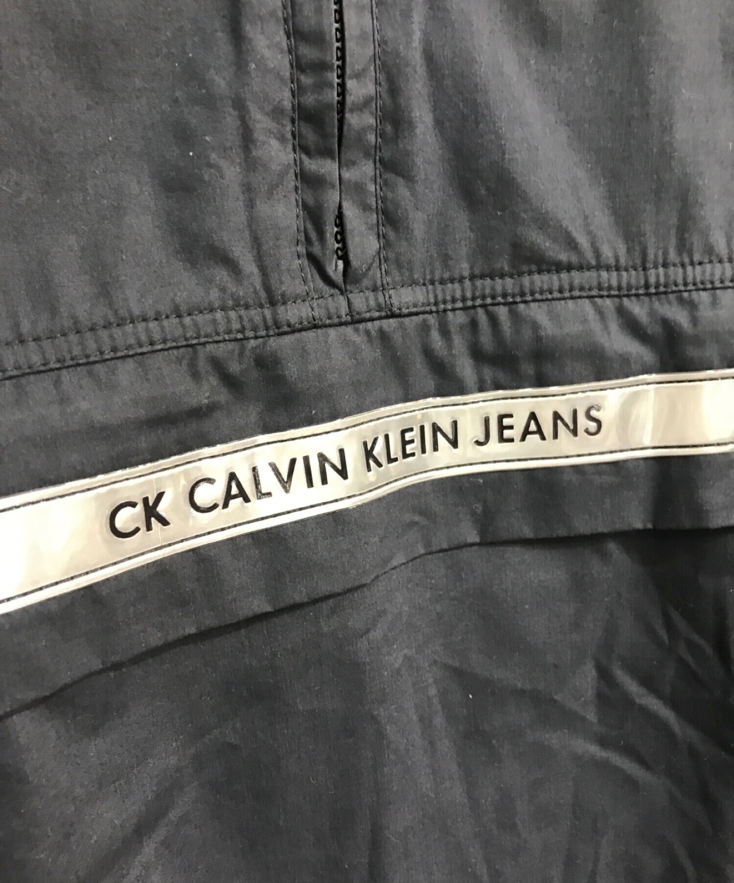 Calvin Klein Jeans (カルバンクラインジーンズ) 90s リフレクターラインアノラックパーカー ブラック サイズ:XL
