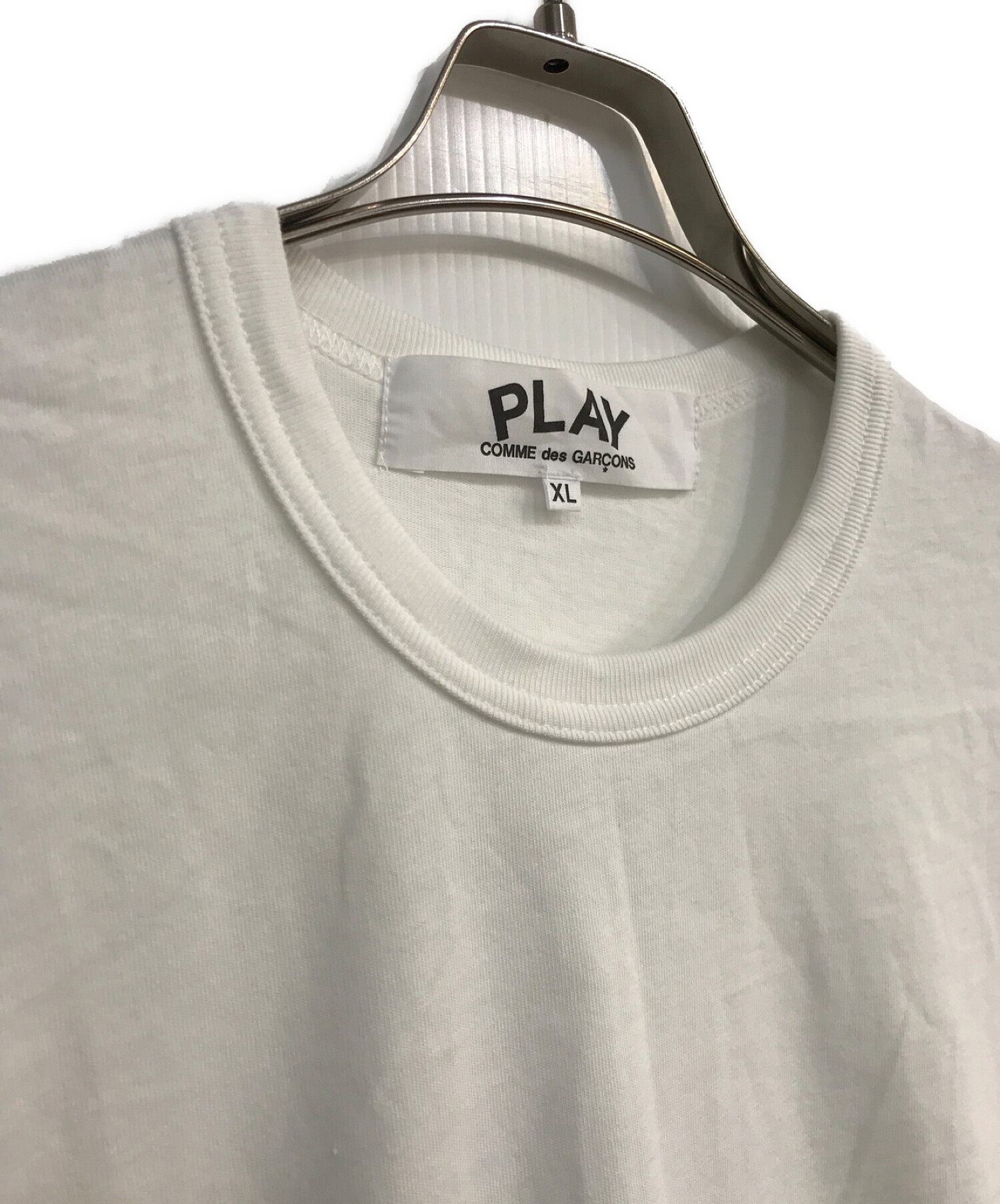 PLAY COMME des GARCONS × NIKE (プレイコムデギャルソン ナイキ) プリントTシャツ ホワイト×ブラック サイズ:XL