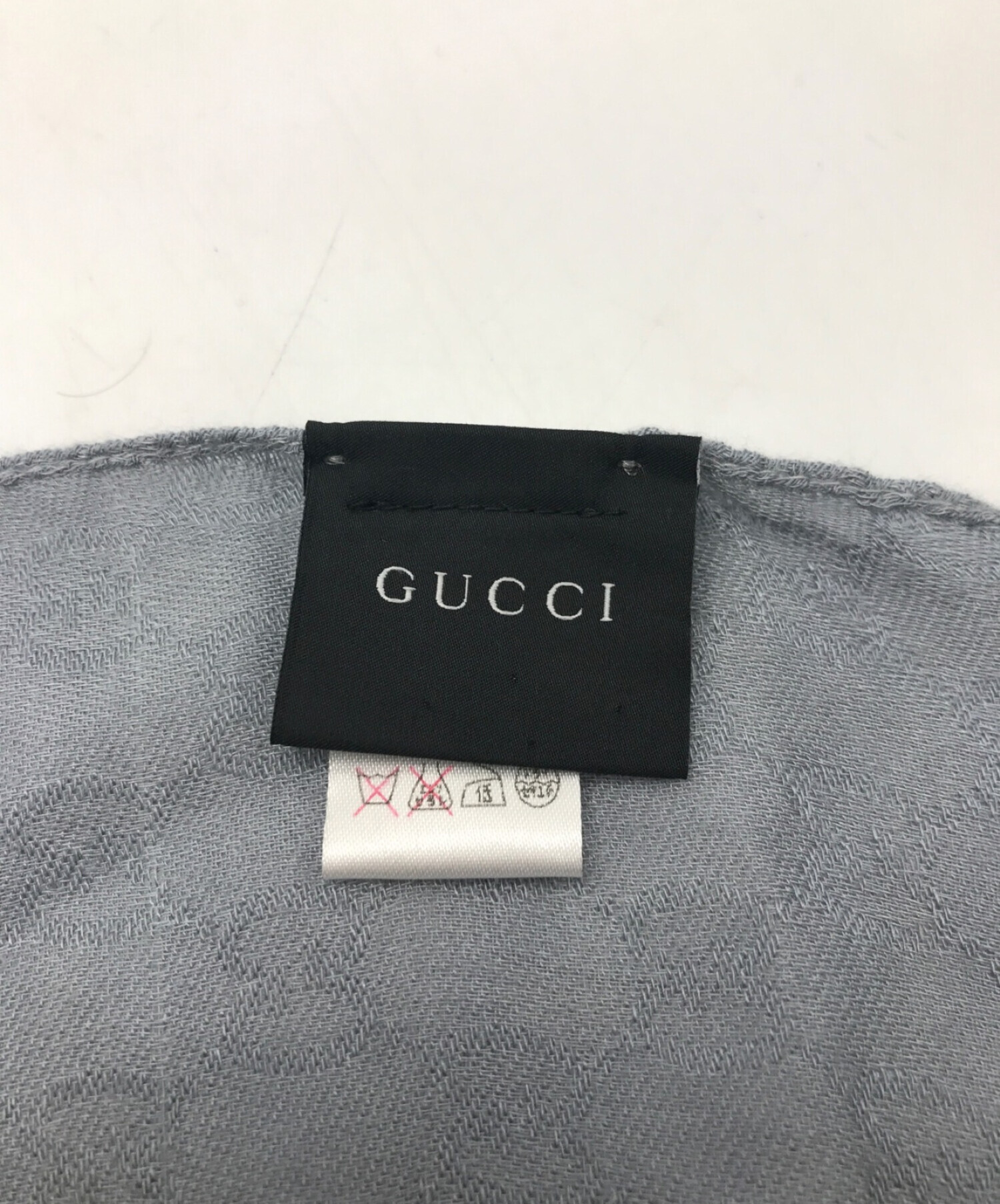 GUCCI (グッチ) レオパードGGレーヨンストール グレー