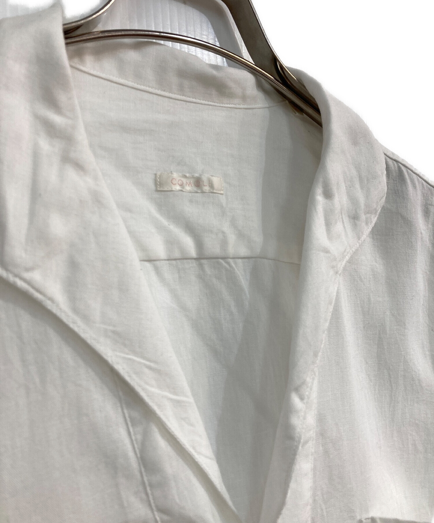 COMOLI (コモリ) 22SS　ベタシャン スキッパー半袖シャツ　V01-02017 ホワイト サイズ:2