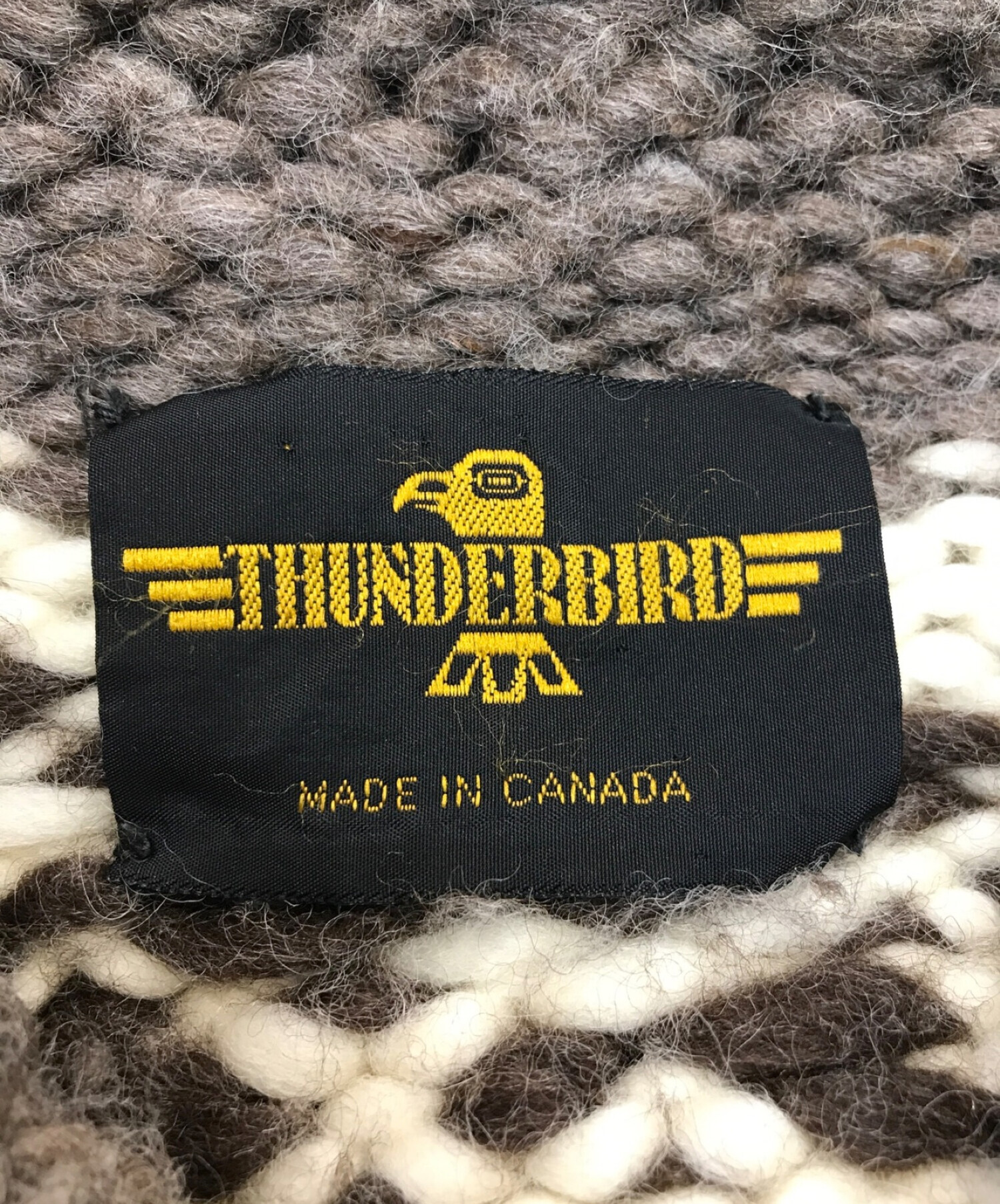thunderbird (サンダーバード) カウチンニットカーディガン カナダ製 ホワイト サイズ:-