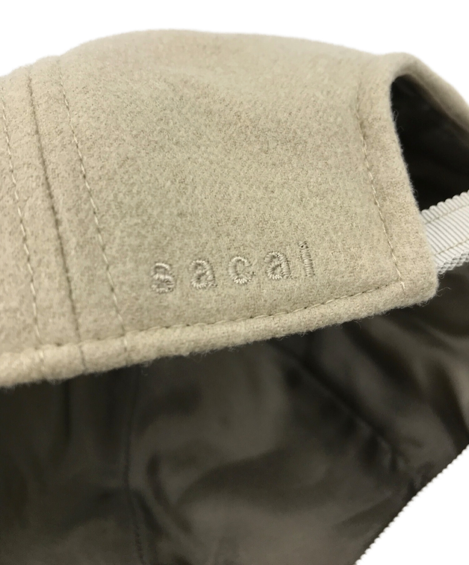 sacai (サカイ) WOOL MELTON S CAP　 ベージュ