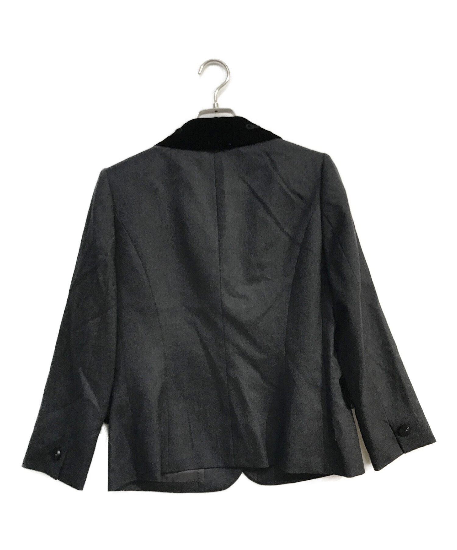 HANAE MORI (ハナエモリ) セットアップスーツ　2Bテーラードジャケット/スカート グレー サイズ:38