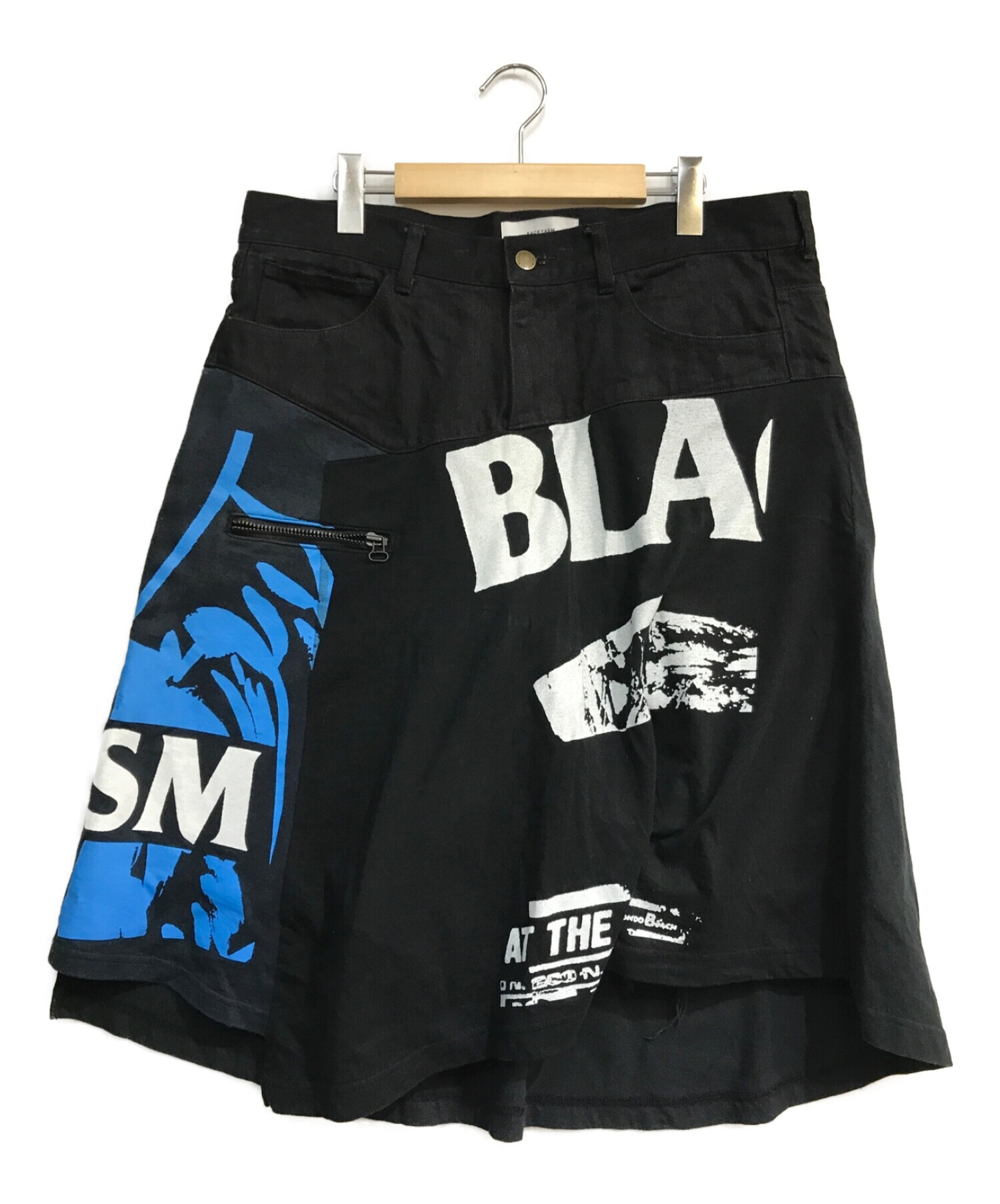 FACETASM (ファセッタズム) BLACK FLAG SHORTS　ZUK-5020-07 ブラック サイズ:3