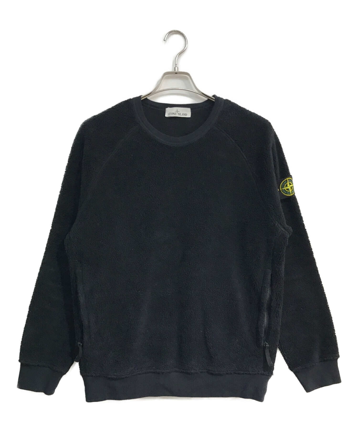 STONE ISLAND (ストーンアイランド) Fleece Crew Sweat　751560234　フリースクルースウェット ブラック サイズ:S