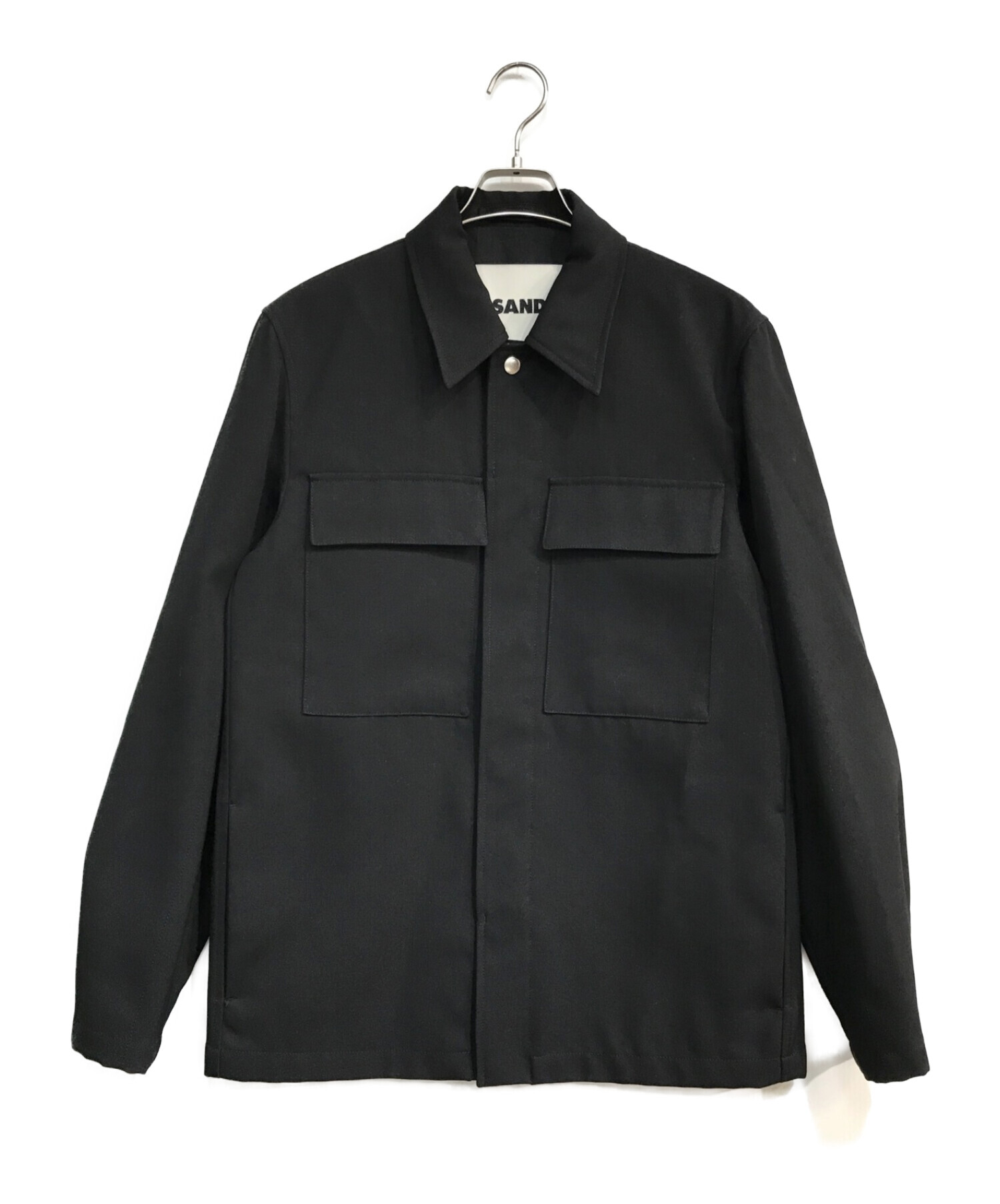 JIL SANDER (ジルサンダー) twill overshirt　JSMU400111MU20200021　ツイルオーバーシャツ ブラック  サイズ:46