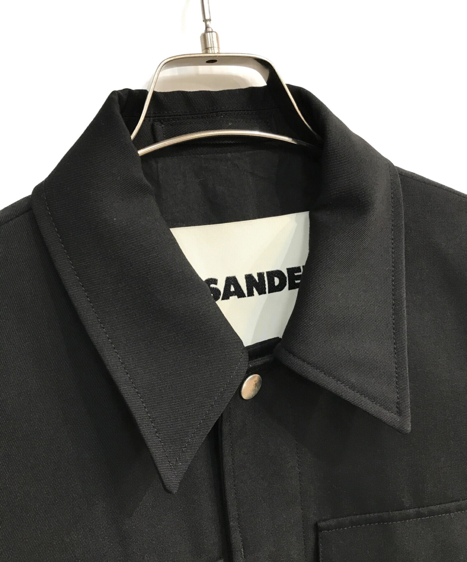 JIL SANDER (ジルサンダー) twill overshirt　JSMU400111MU20200021　ツイルオーバーシャツ ブラック  サイズ:46