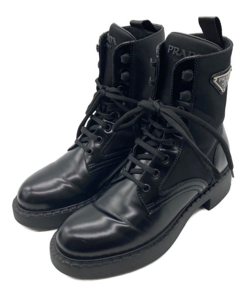 【中古・古着通販】PRADA (プラダ) ブラッシュドレザーx Re-Nylon