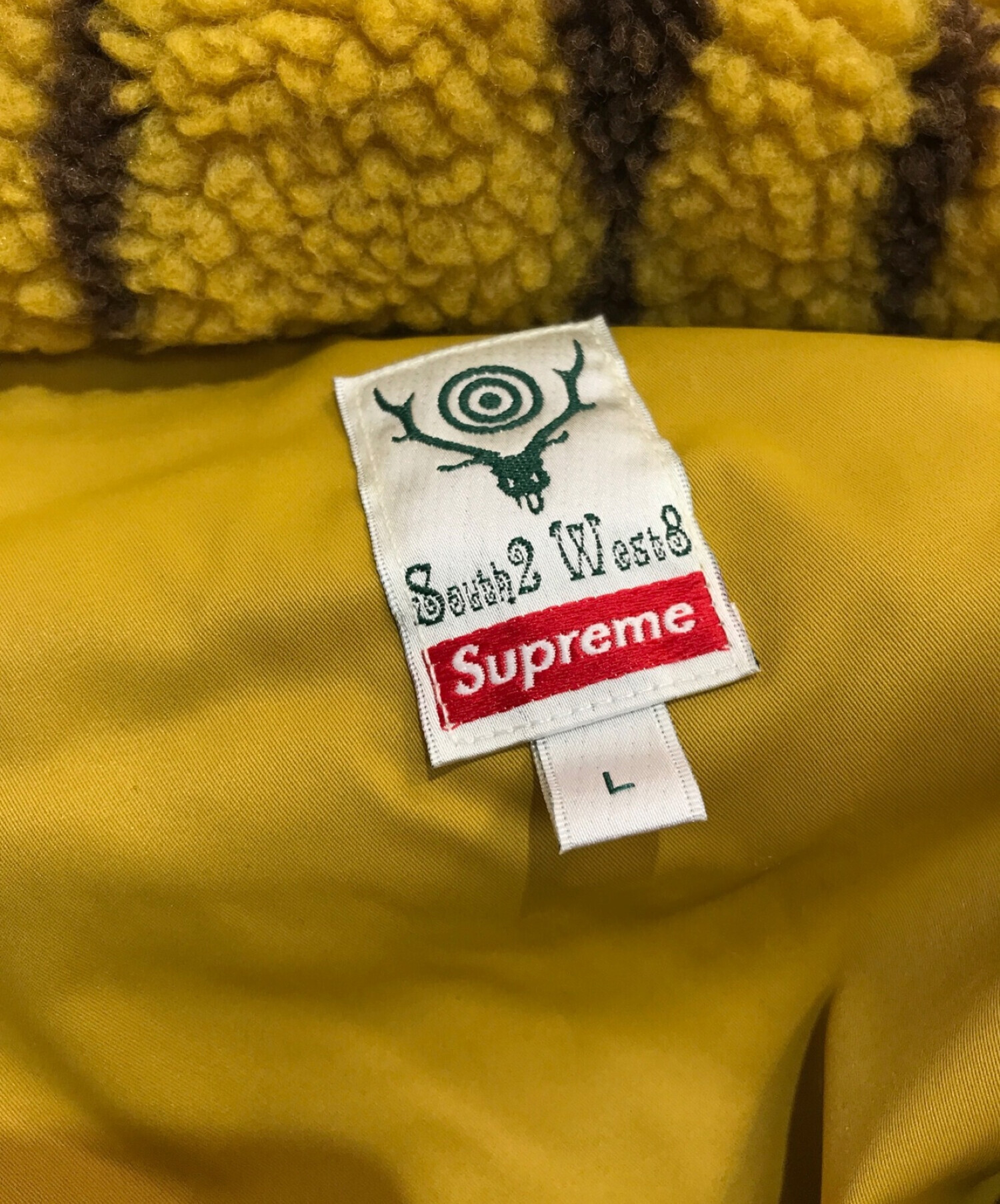 SUPREME (シュプリーム) South2 West8 (サウスツー ウエストエイト) Fleece Jacket　フリースジャケット イエロー  サイズ:L