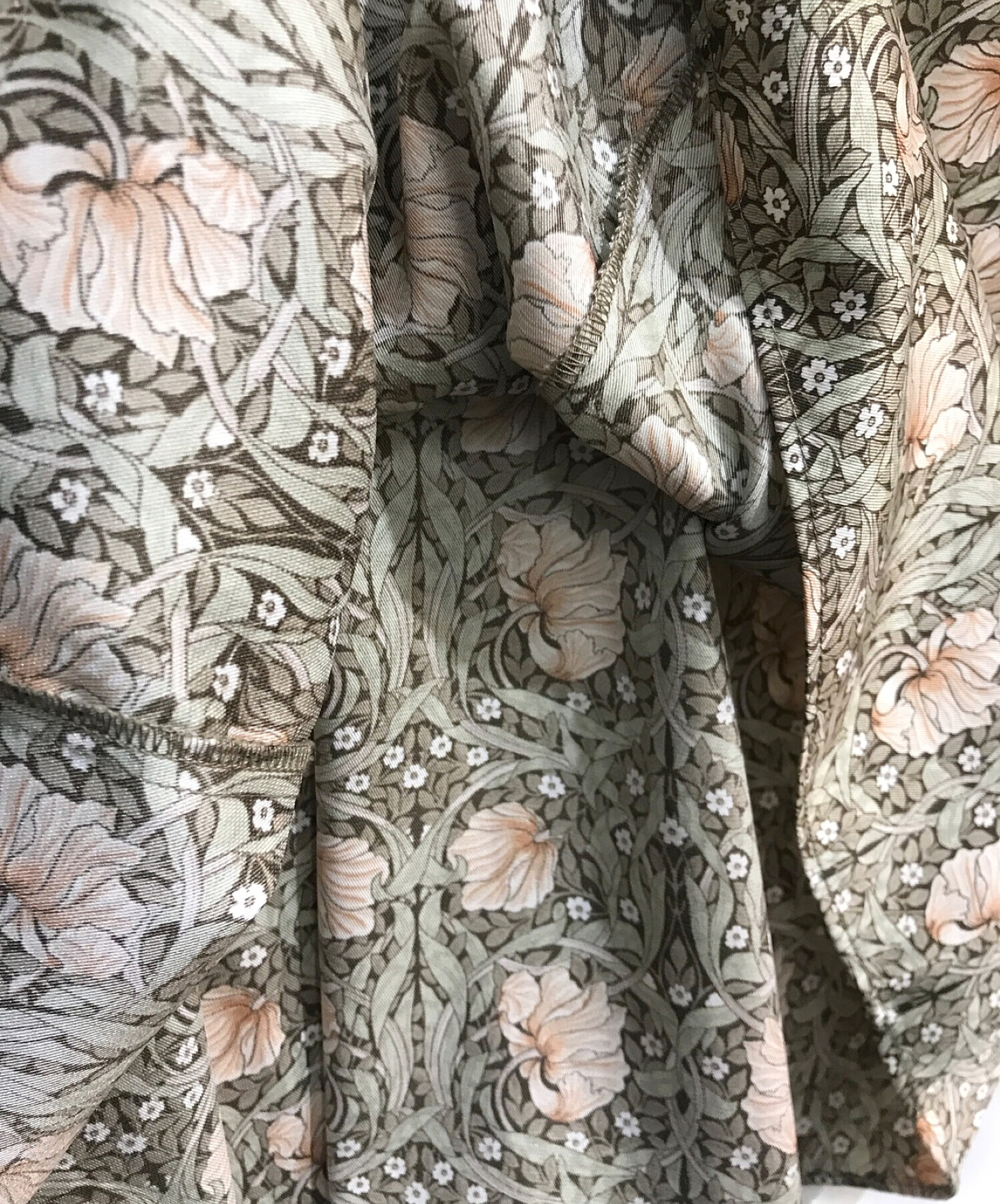 SNIDEL × Williammorris (スナイデル×ウィリアムモリス) ナロープリントワンピース マキシ 半袖ワンピース　SWFO212027  グリーン サイズ:1