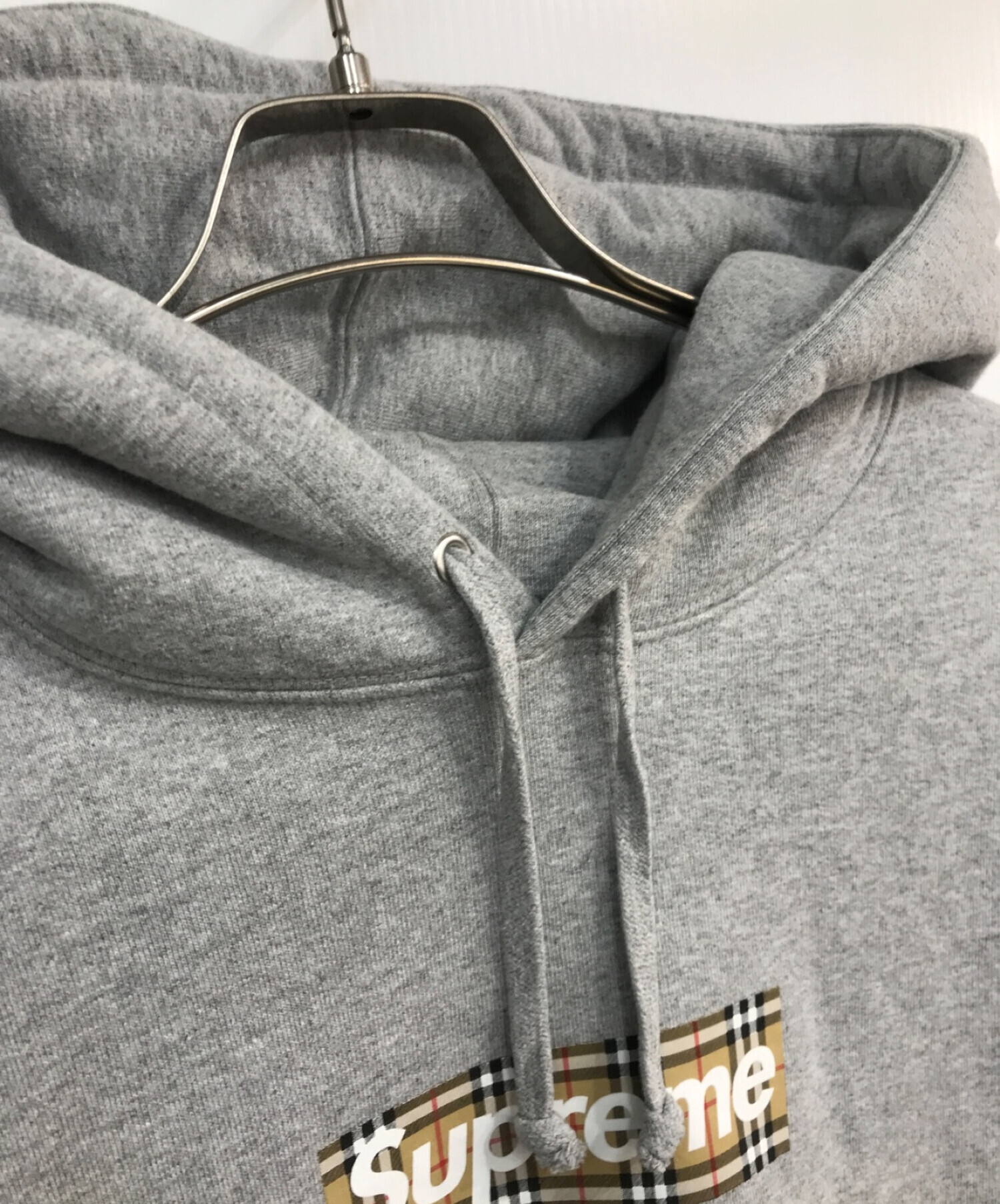 Supreme × BURBERRY LONDON ENGLAND (シュプリーム × バーバリーロンドンイングランド) Box Logo  Hooded ボックスロゴフーディー グレー サイズ:M