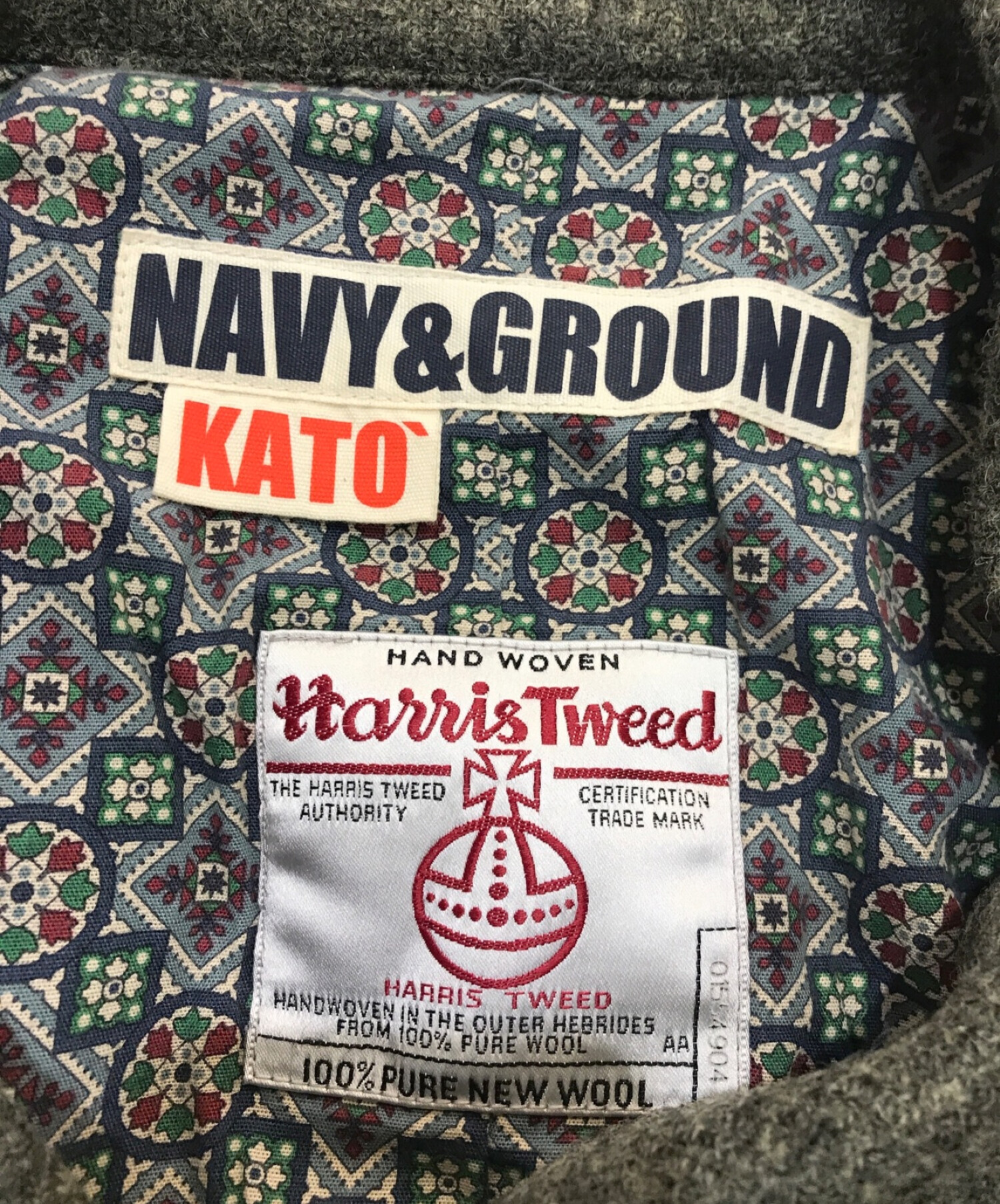 KATO' (カトー) Harris Tweed (ハリスツイード) ウール3Bジャケット グリーン サイズ:S