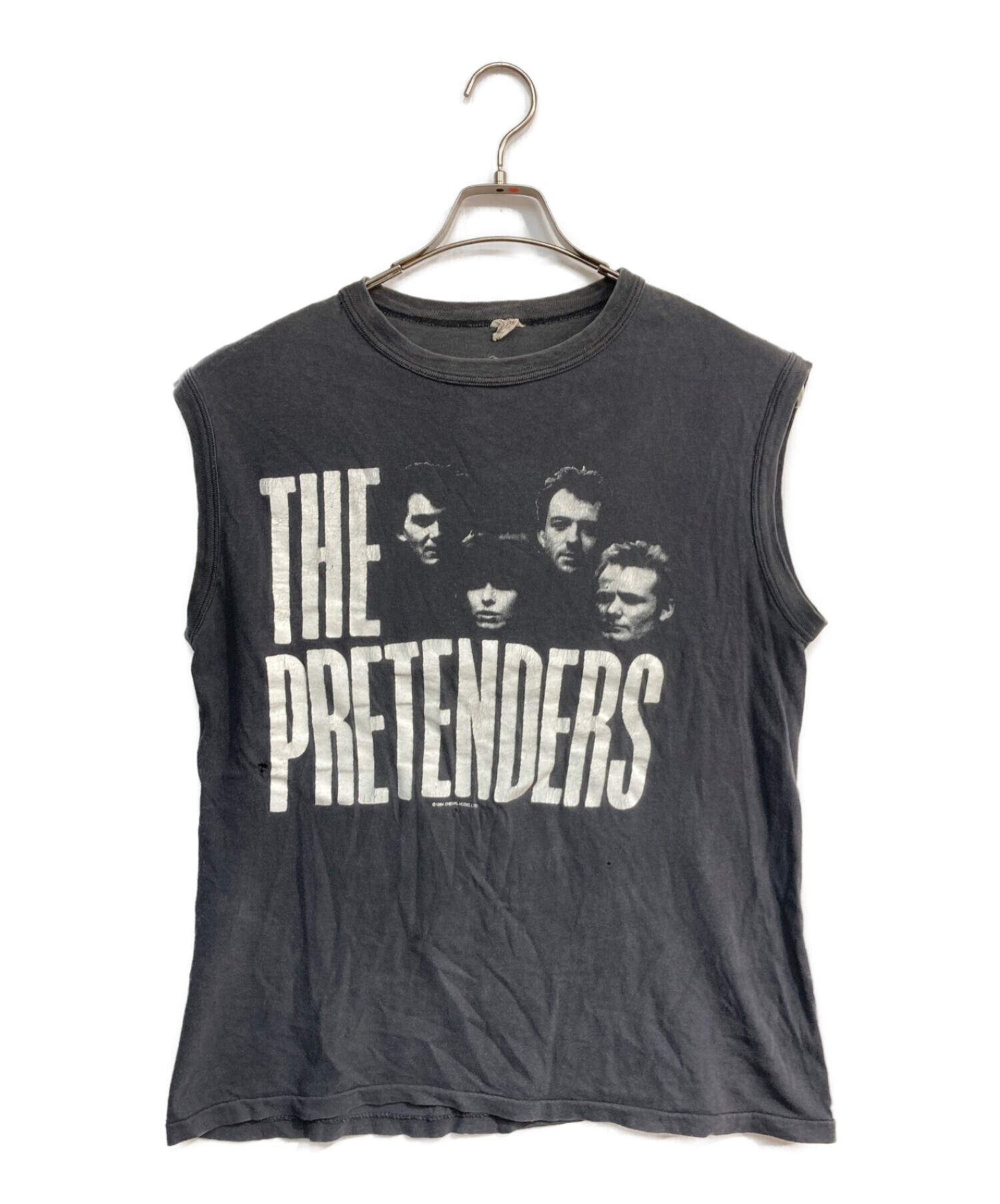 VINTAGE (ヴィンテージ/ビンテージ) ノースリーブバンドTシャツ　1984年 THE PRETENDERS　裾シングルステッチ　USA製  グレー サイズ:L