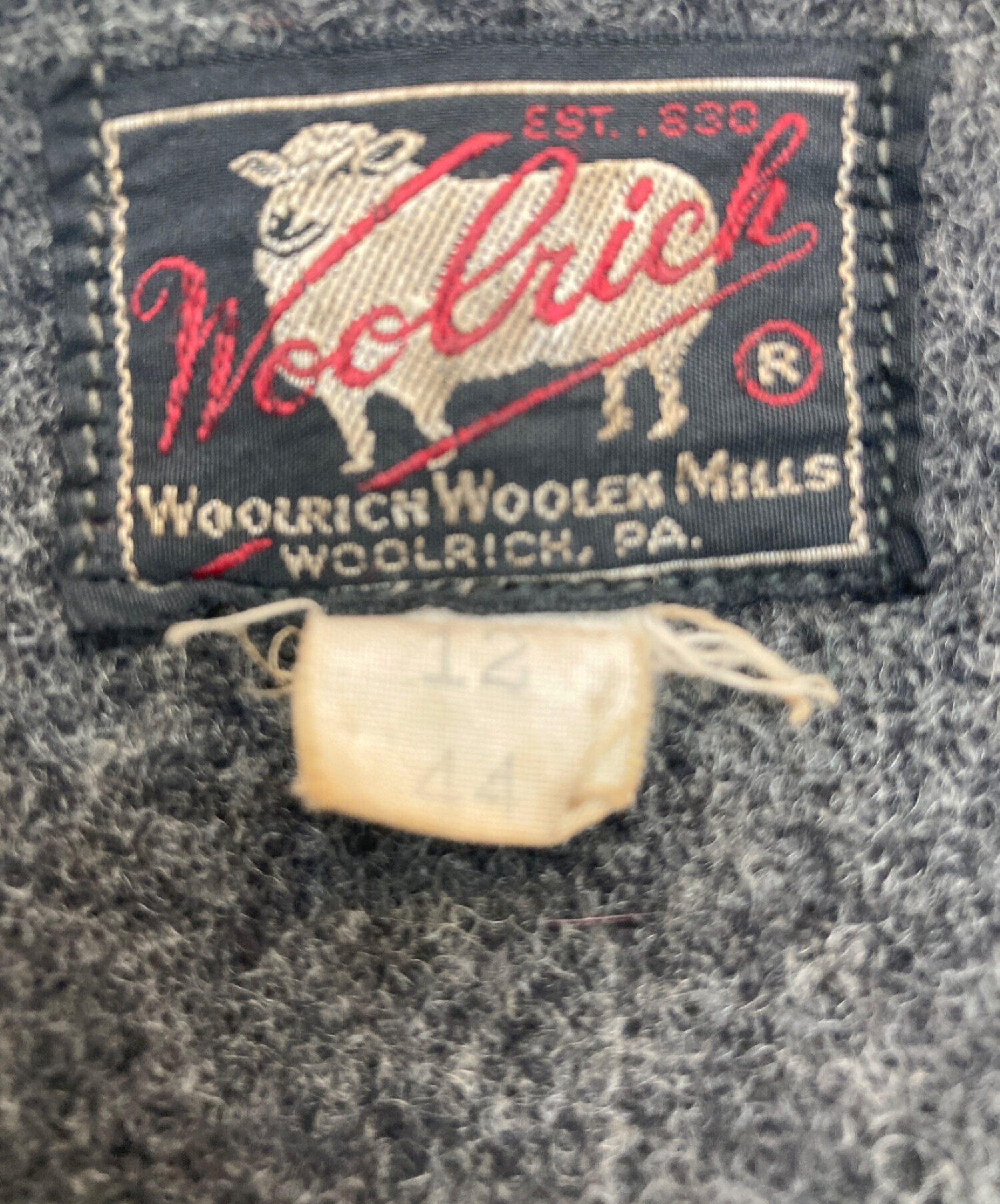 WOOLRICH (ウールリッチ) 50年代初期 筆記体タグ シンチバック　ウールジップベスト サイズ:-