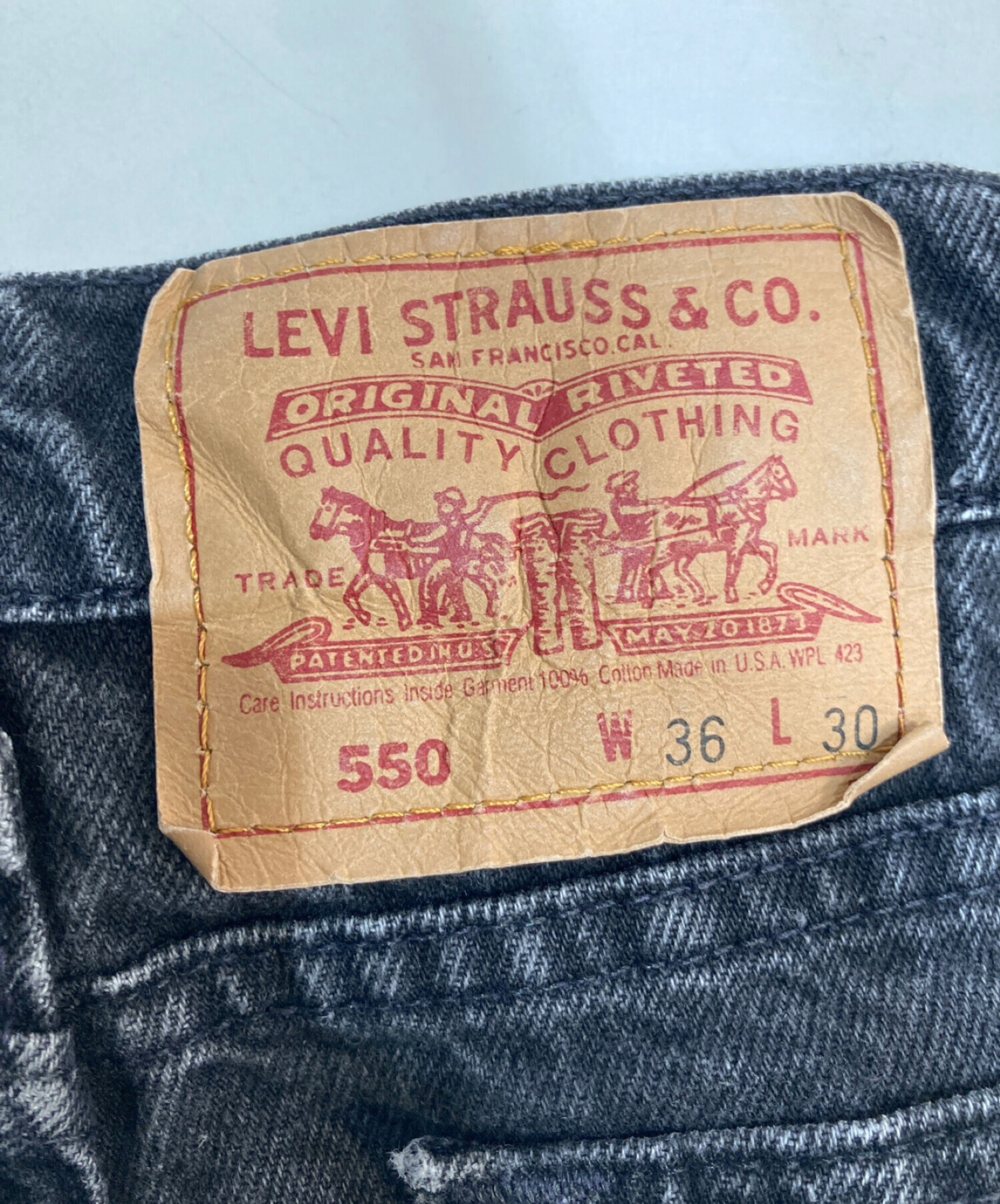 LEVI'S (リーバイス) 先染め 550 バギー デニムパンツ　USA製 ブラック サイズ: W36×L30