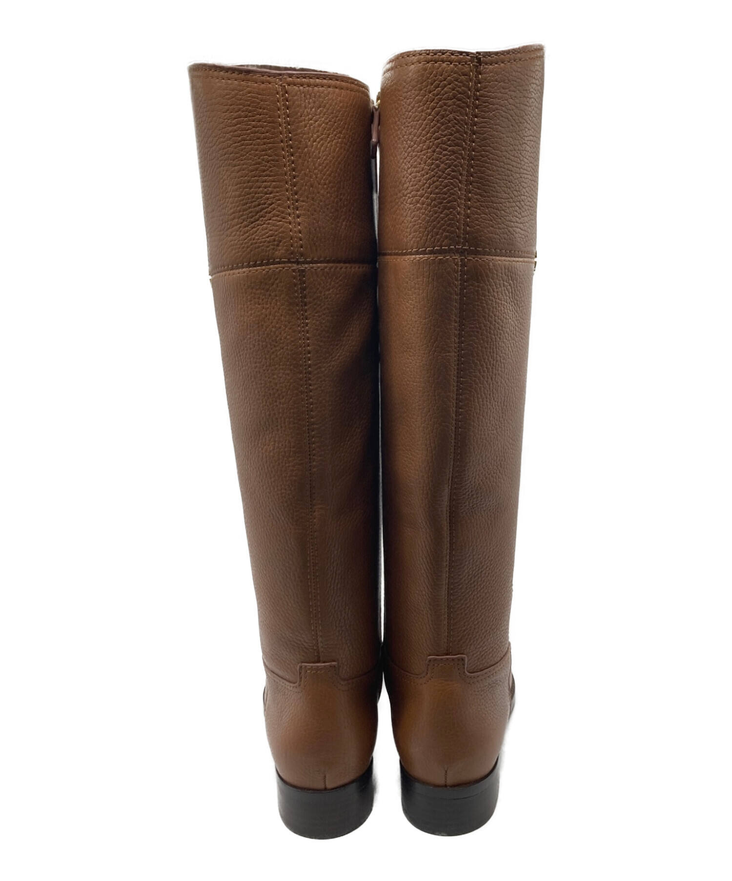 TORY BURCH (トリーバーチ) JOLIE RIDING BOOT　ロング　レザー　ブーツ ブラウン サイズ:7.5