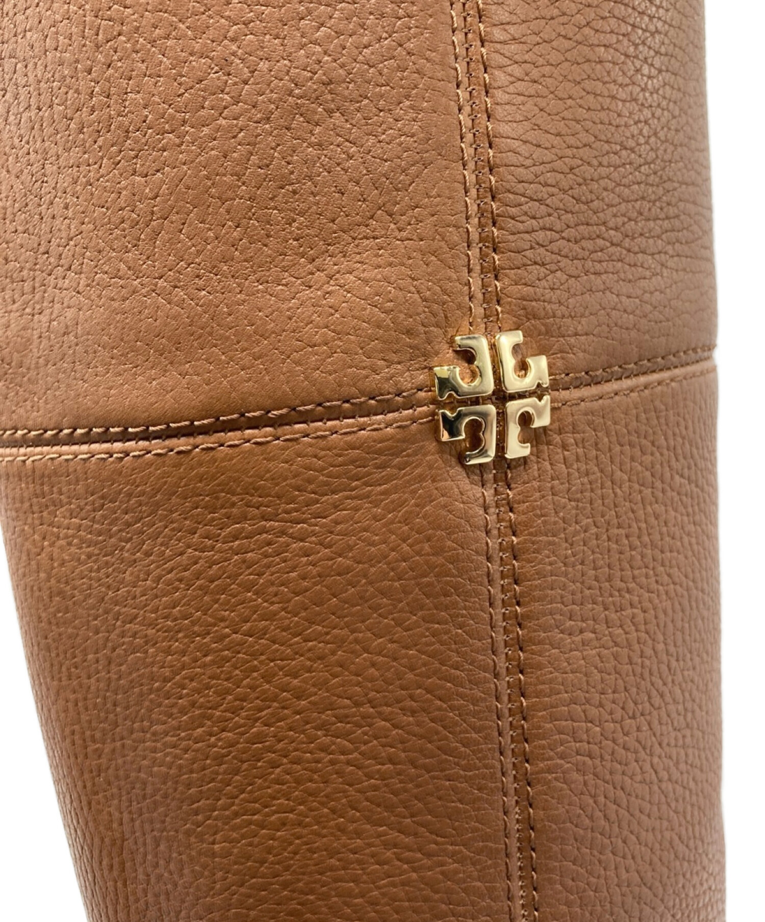 TORY BURCH (トリーバーチ) JOLIE RIDING BOOT　ロング　レザー　ブーツ ブラウン サイズ:7.5