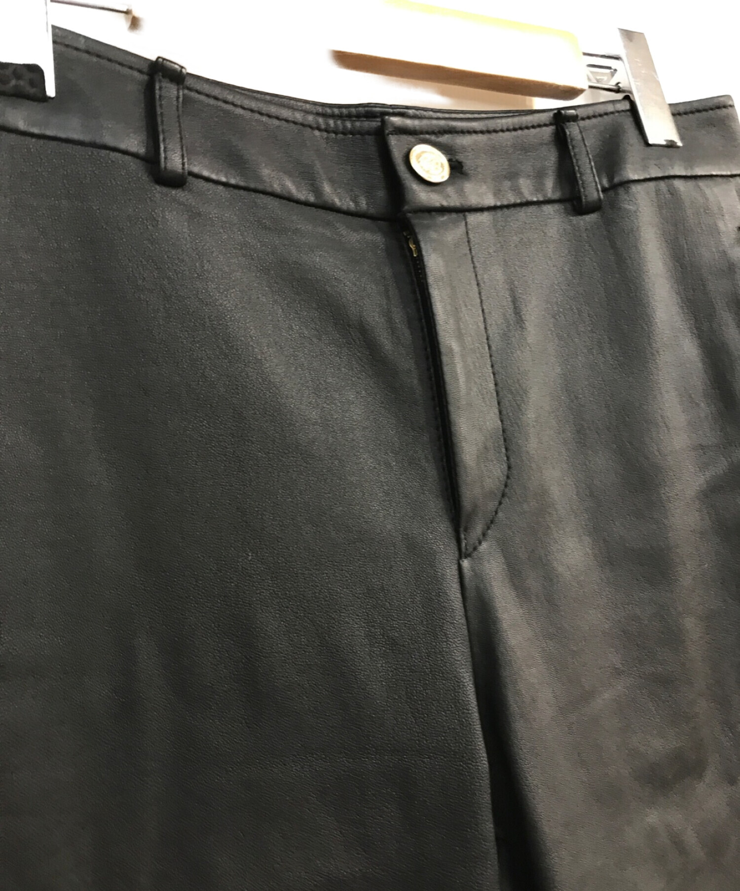 Deuxieme Classe (ドゥーズィエム クラス) leather half パンツ　20030500705010 ブラック サイズ:36