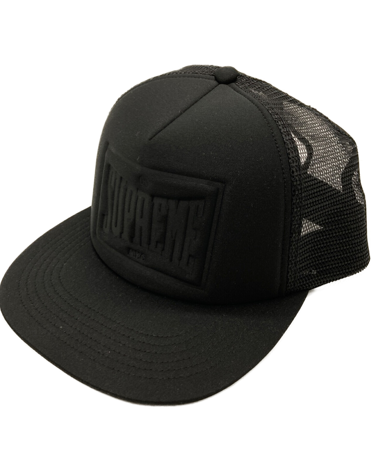 2024新品Supreme Stamped Mesh Back 5-Panel Black 帽子