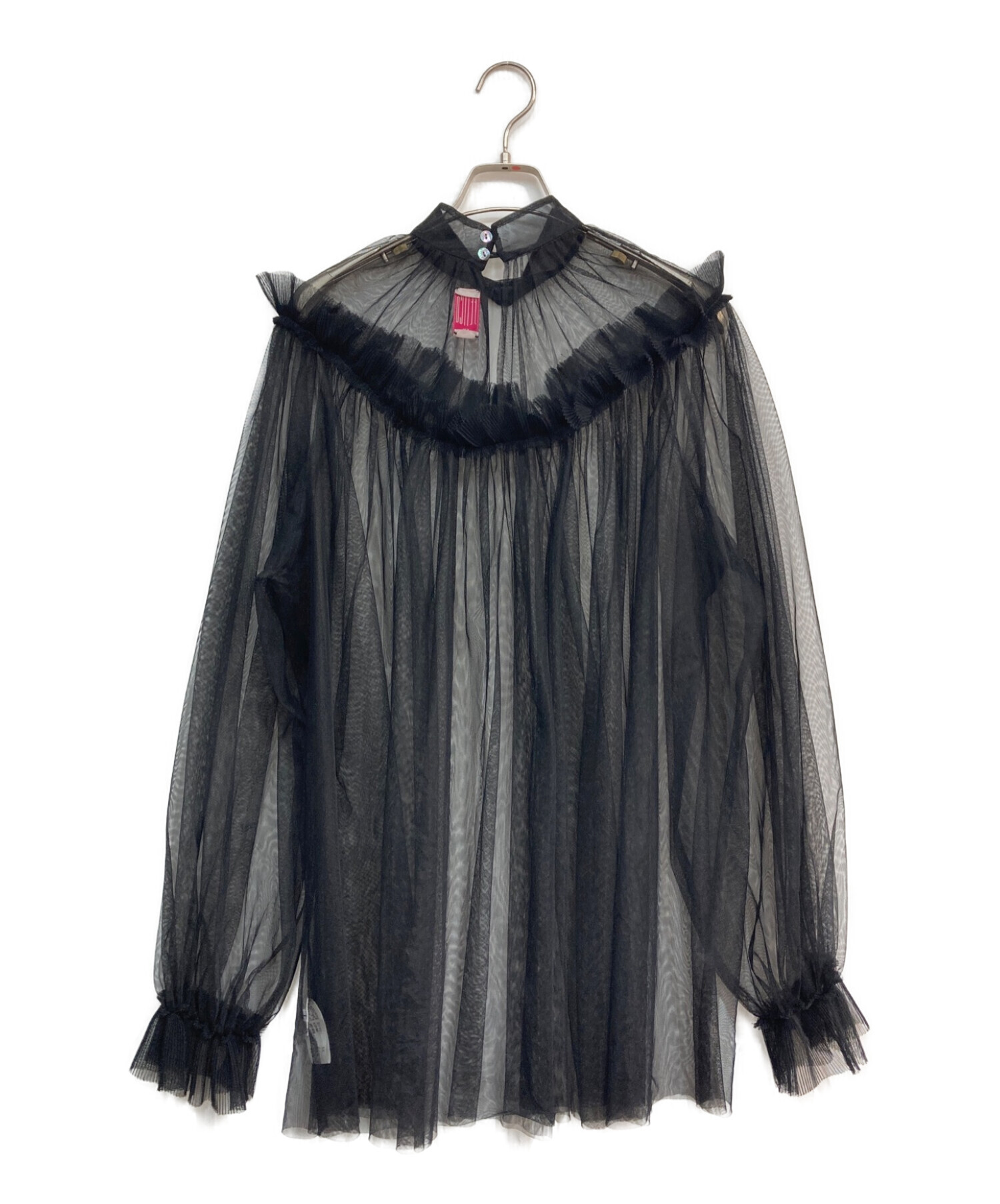 FETICO (フェティコ) TULLE FRILLED TUNIC　FTC224-0105 ブラック サイズ:1