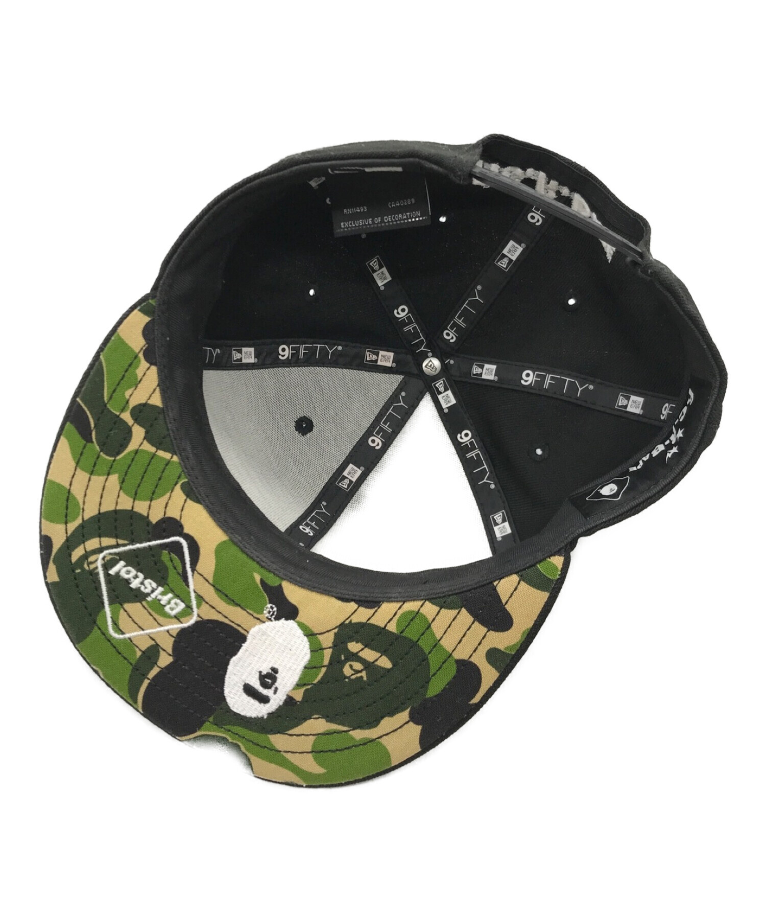 F.C.R.B. (エフシーアールビー) A BATHING APE (ア ベイシング エイプ) New Era (ニューエラ) コラボキャップ　 ベースボール　ロゴ　カモフラ ブラック