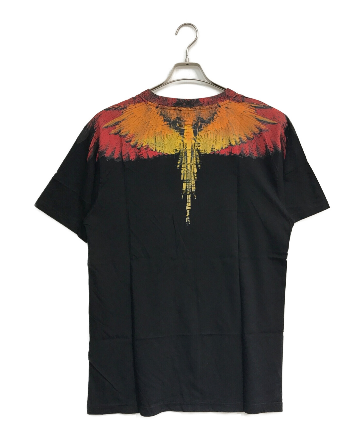 MARCELO BURLON (マルセロバーロン) Tシャツ　GEOMETRIC WINGS Tシャツ　グラフィイクＴシャツ　ブラック ブラック  サイズ:Ｓ