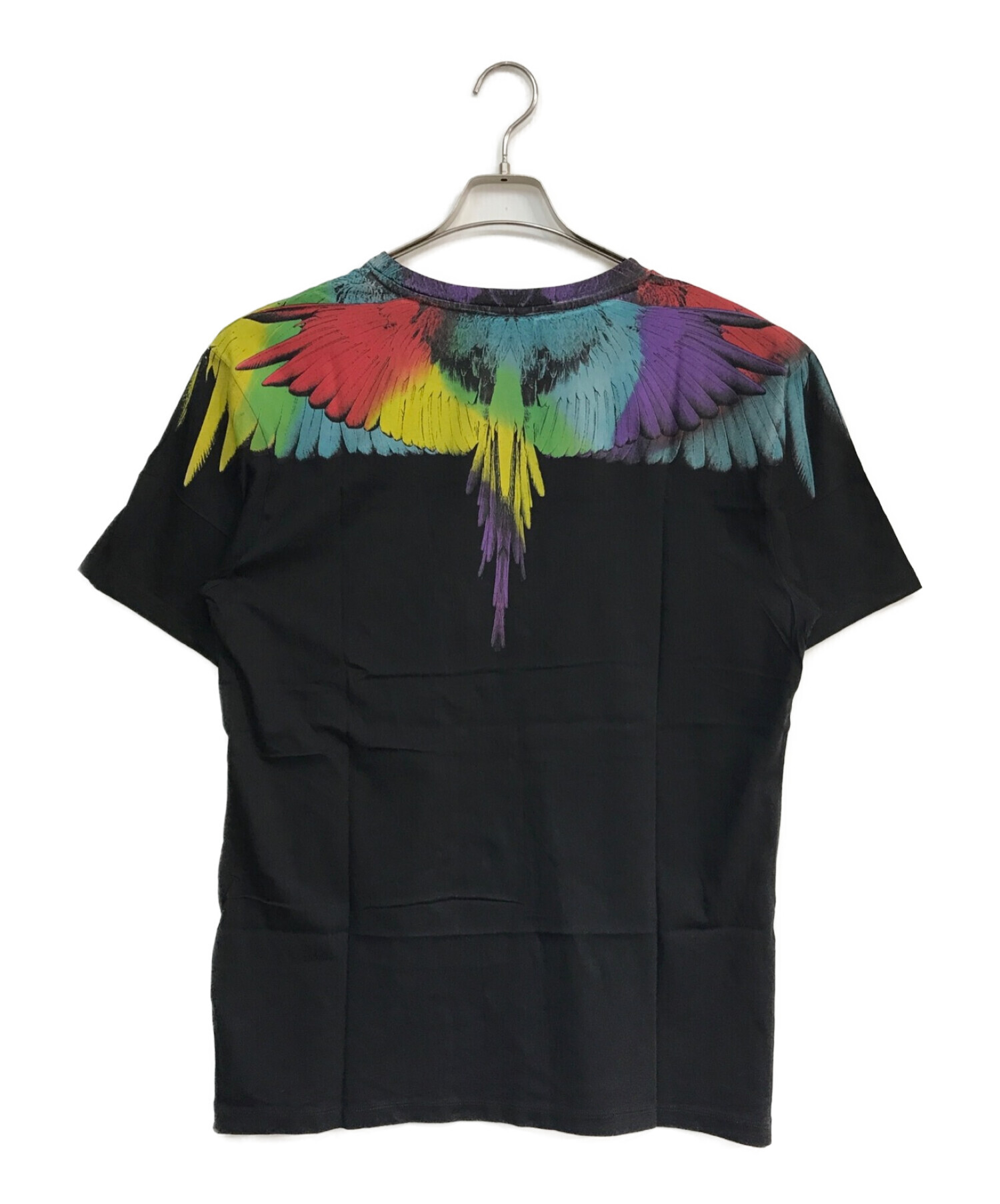 MARCELO BURLON (マルセロバーロン) Tシャツ　GEOMETRIC WINGS Tシャツ　グラフィイクＴシャツ　ブラック ブラック  サイズ:Ｓ