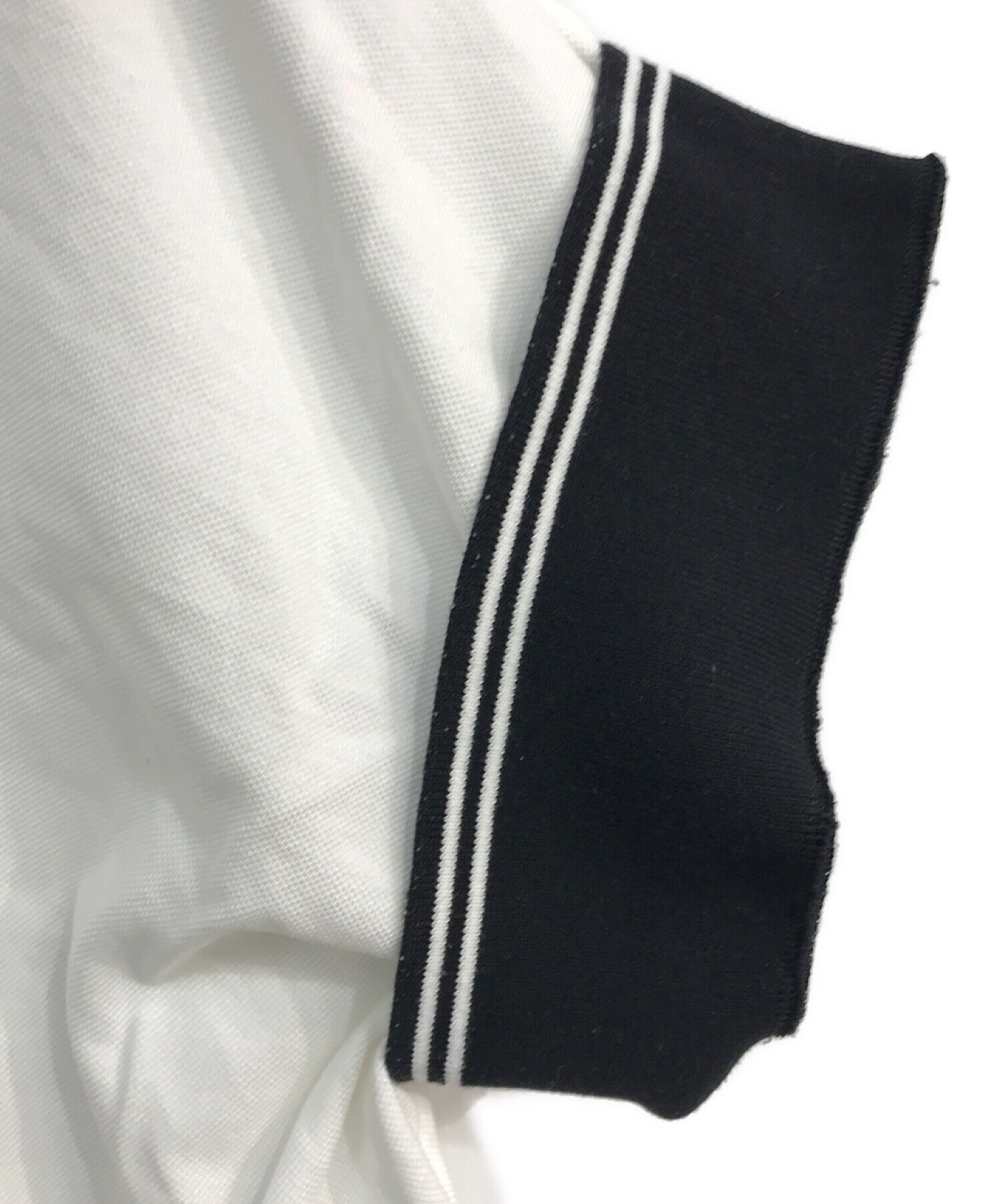 sacai (サカイ) Cotton Jersey Pullover　21-05483　ロゴ　リンガーTシャツ　ホワイト ホワイト×ブラック サイズ:2