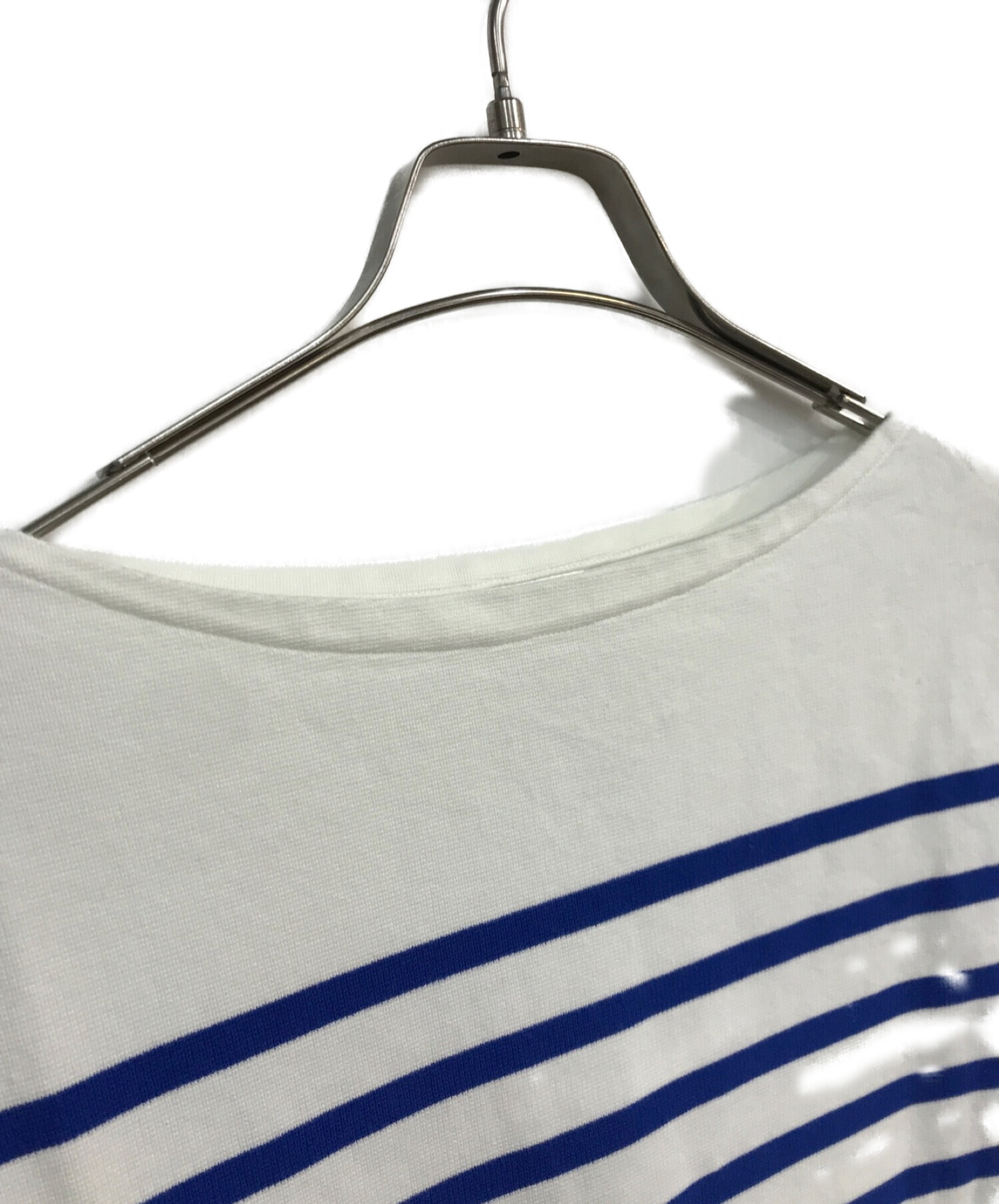 ORCIVAL (オーシバル) ペイントボーダーバスクシャツ ホワイト×ブルー サイズ:6 未使用品