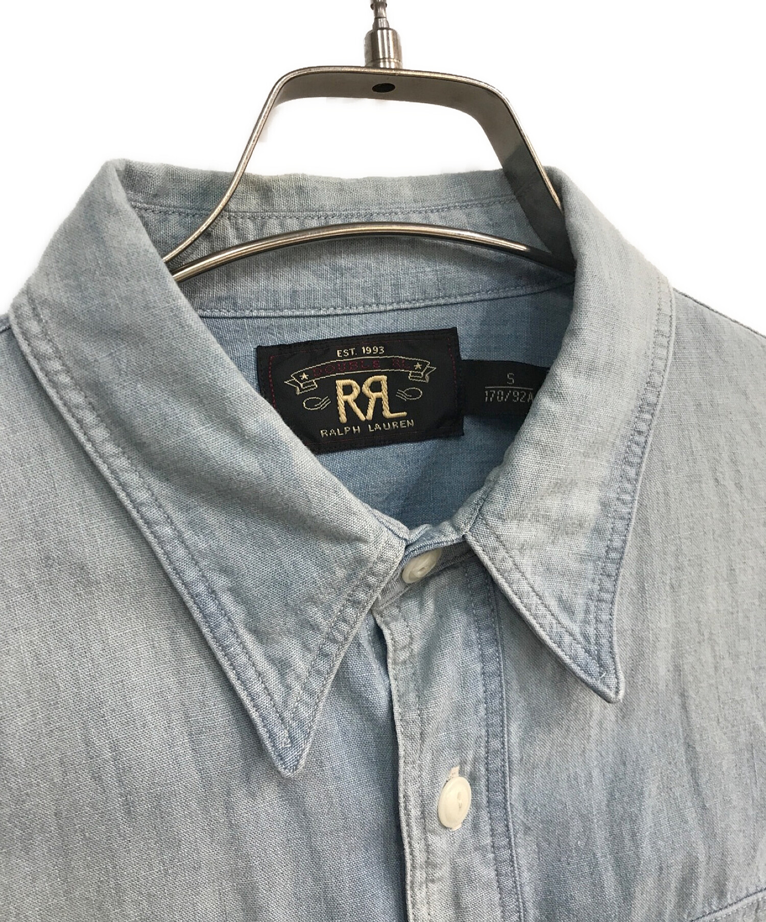 RRL (ダブルアールエル) デニムワークシャツ　ウォッシュ インディゴ サイズ:S