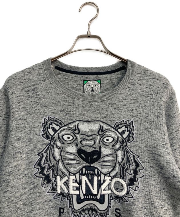 KENZO JUNGLE (ケンゾージャングル) タイガー刺繍スウェット グレー サイズ:L