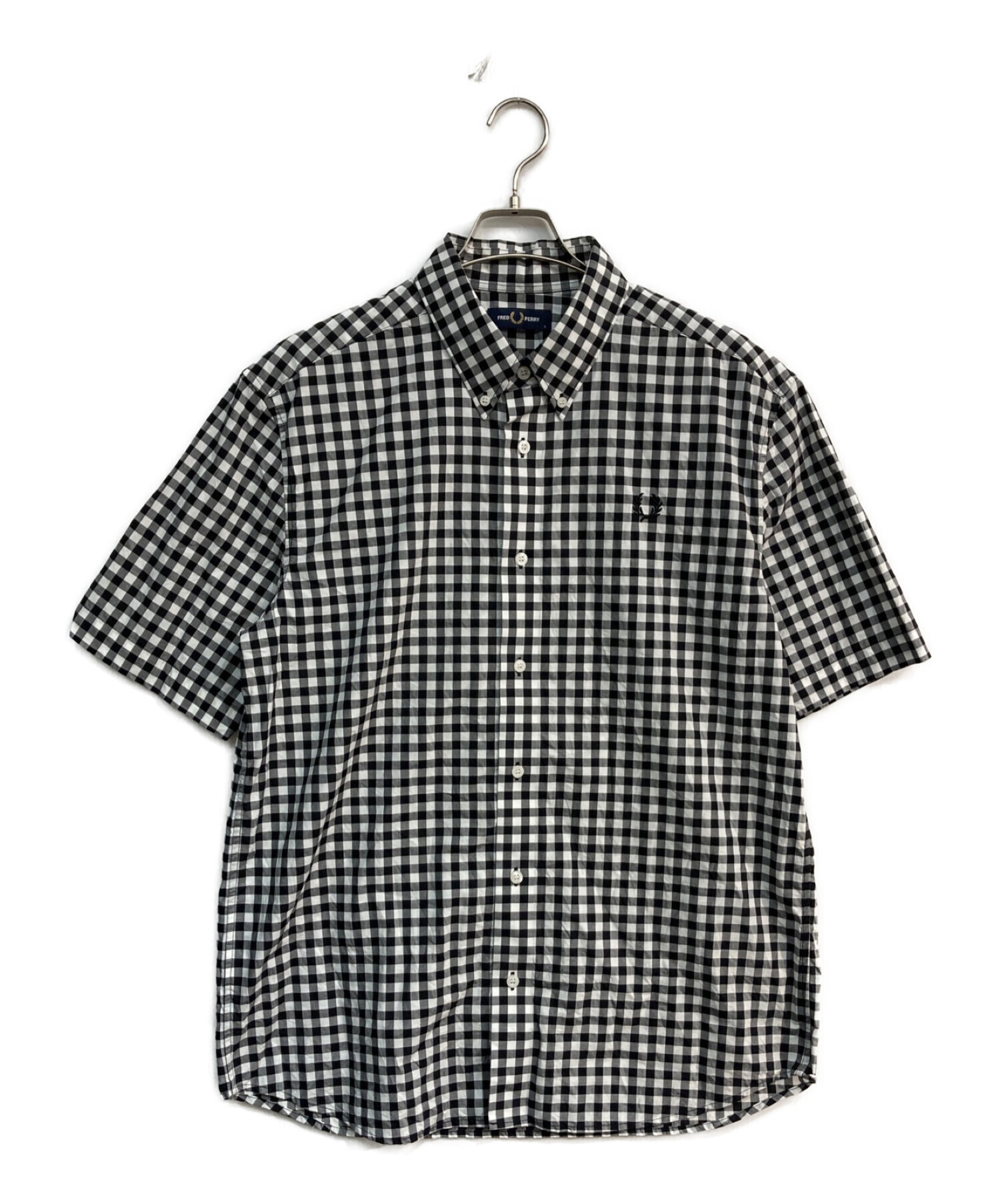 中古・古着通販】FRED PERRY (フレッドペリー) ギンガムチェックシャツ ブラック×ホワイト サイズ:L｜ブランド・古着通販  トレファク公式【TREFAC FASHION】スマホサイト