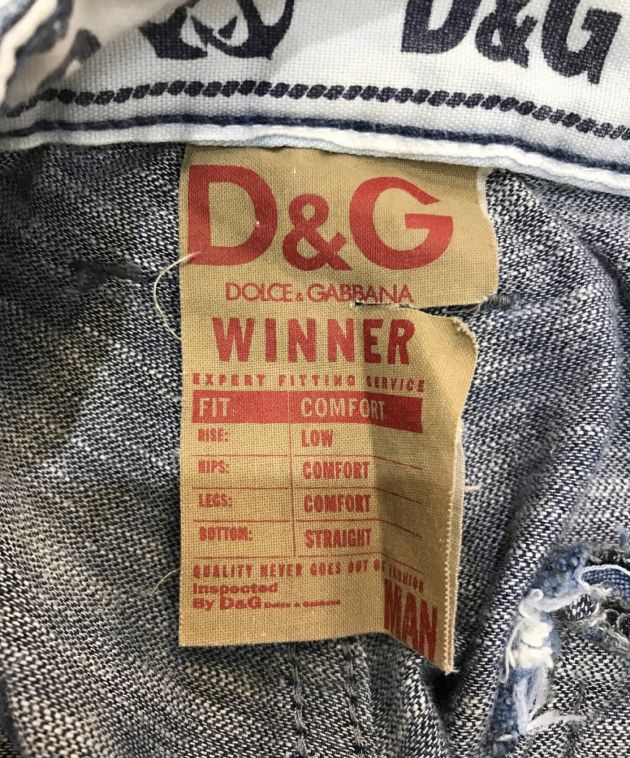 D&G DOLCE & GABBANA (ディーアンドジー ドルチェ＆ガッバーナ) デニムフライトカーゴパンツ インディゴ サイズ:46