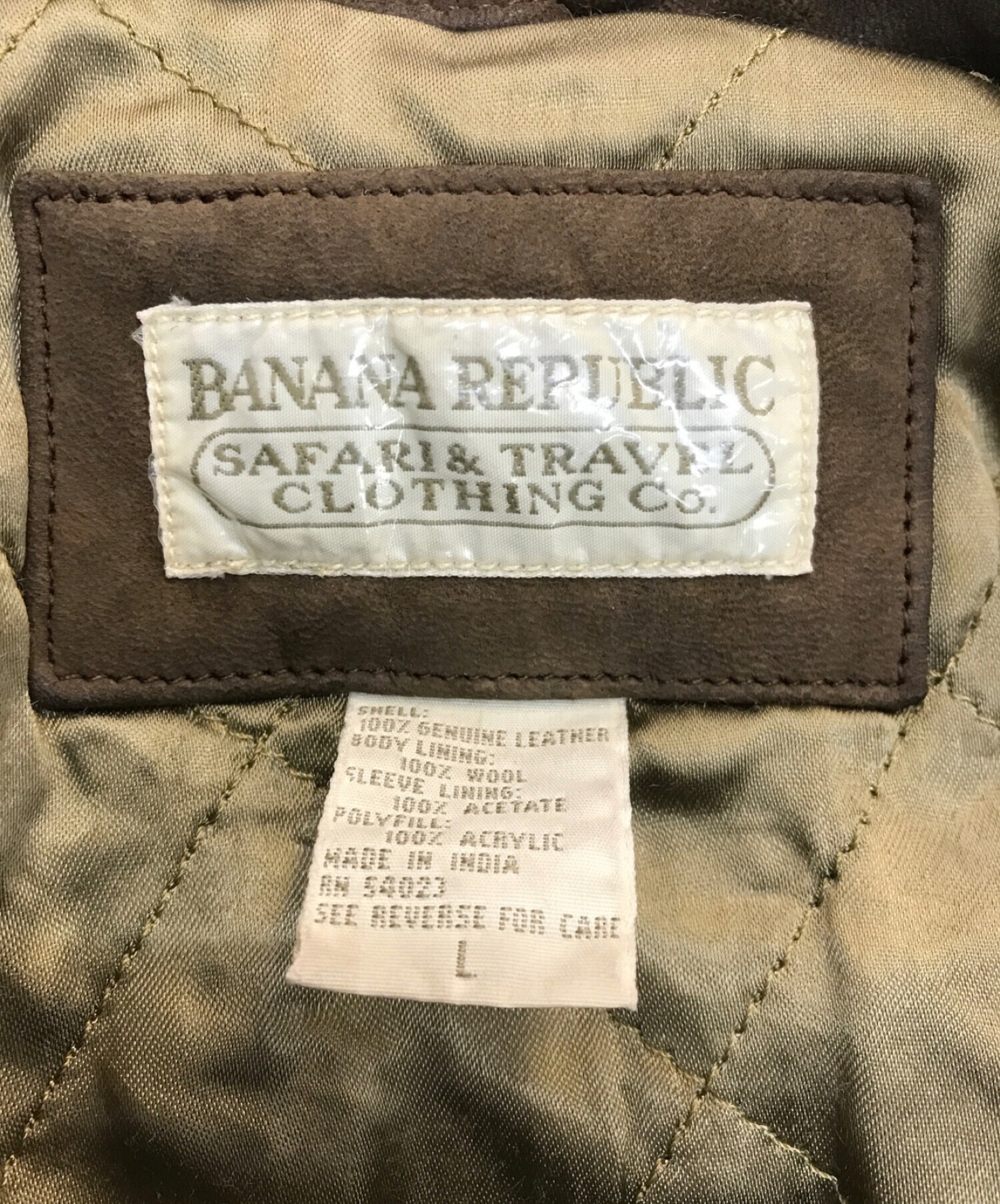 BANANA REPUBLIC (バナナリパブリック) サファリレザージャケット　80s ブラウン サイズ:L