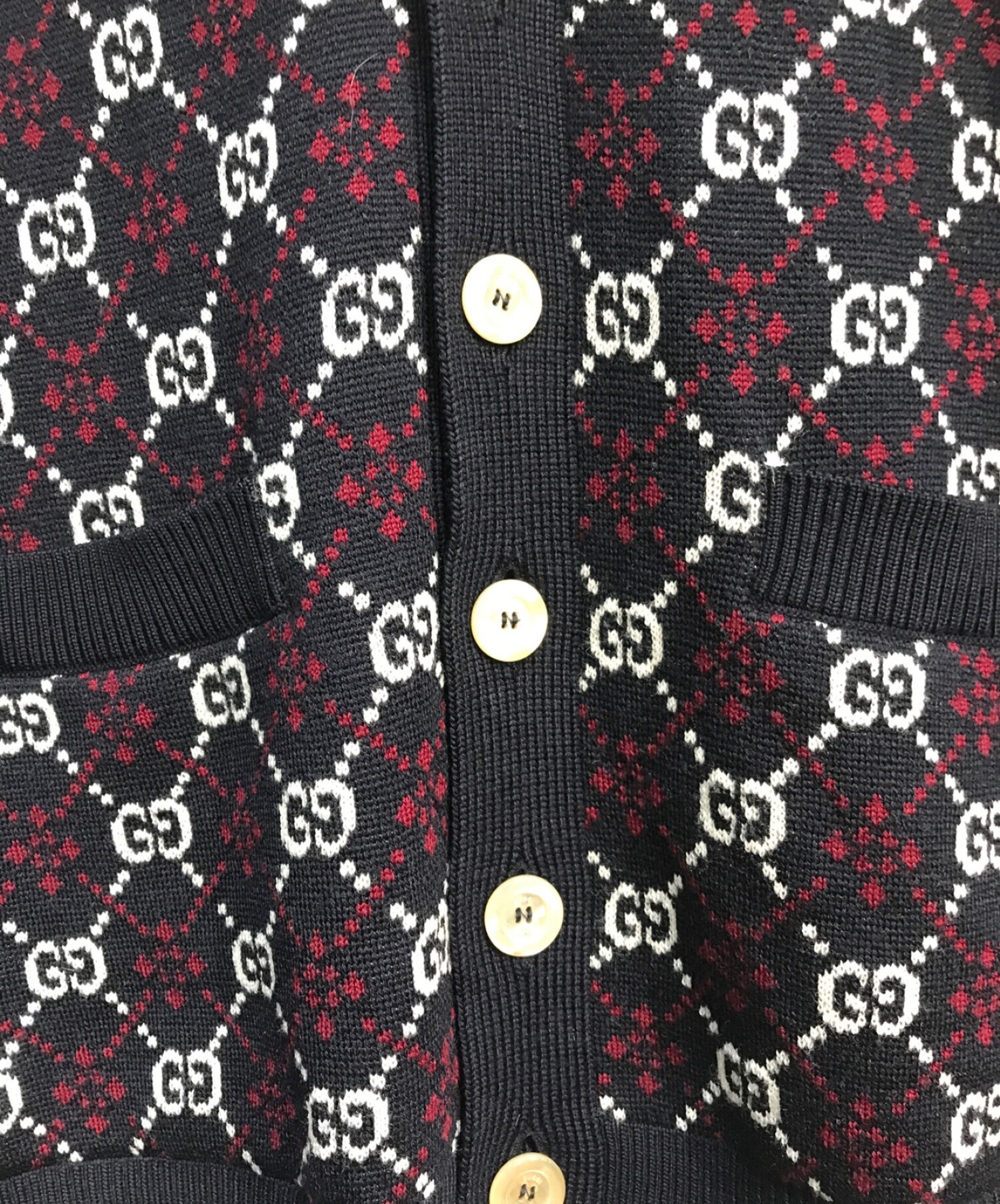 中古・古着通販】GUCCI (グッチ) GGジャガードカーディガン 553602