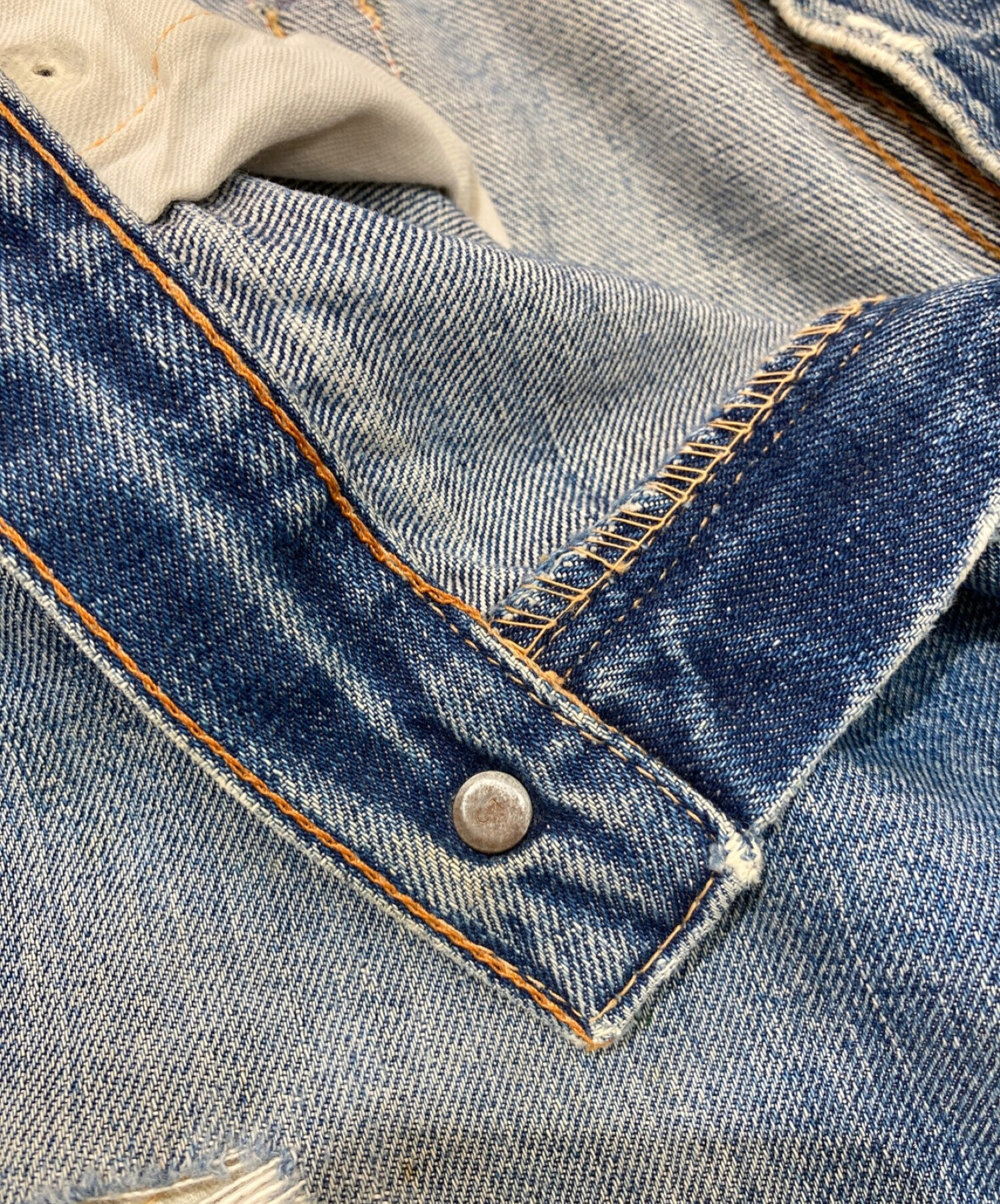 LEVI'S (リーバイス) ヴィンテージデニムパンツ　505　ボタン裏5　ポケット裏シングル　gripperジッパー インディゴ サイズ:不明