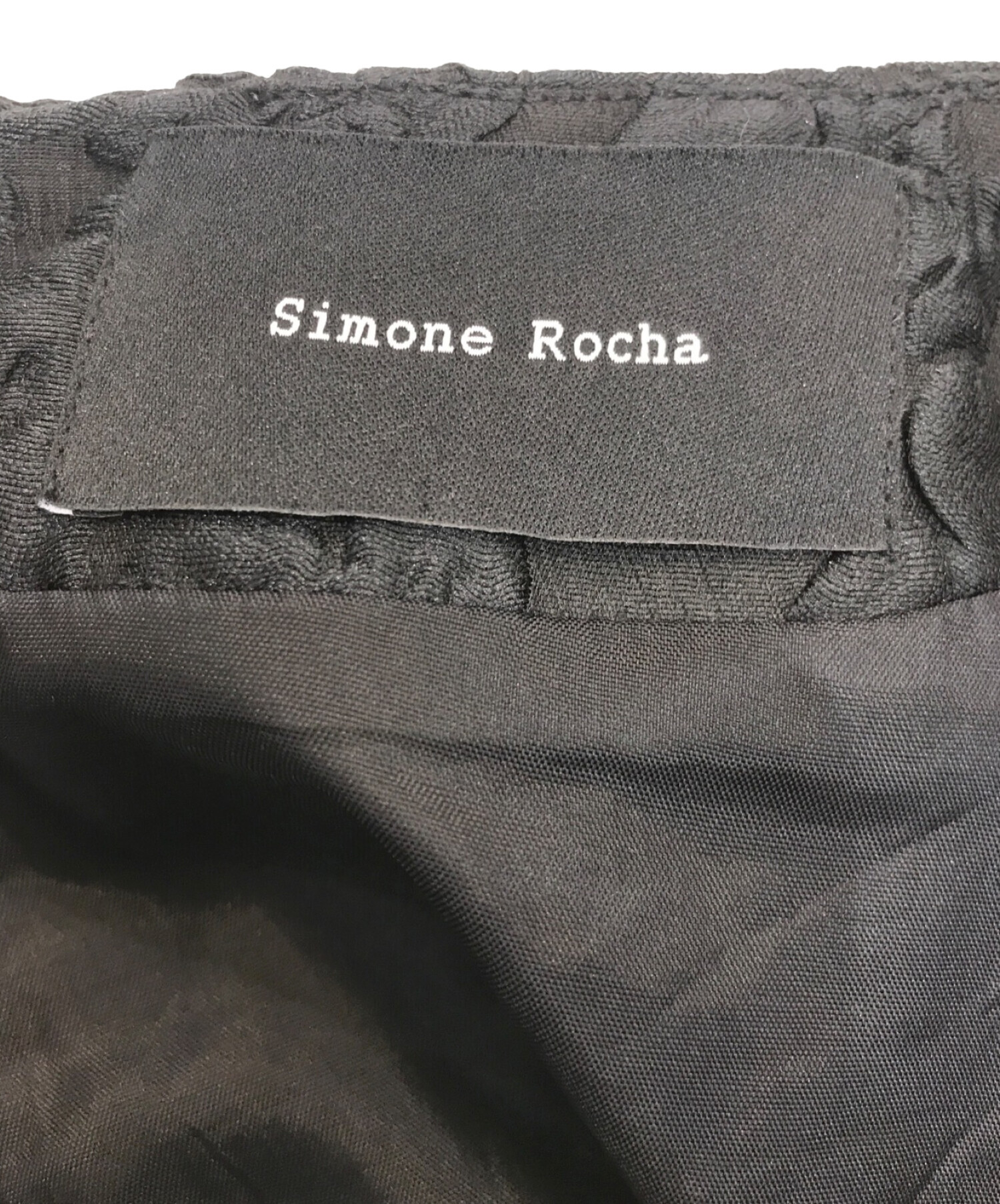 Simone Rocha (シモーネ ロシャ) フラワージャガードスカート　フレアスカート　シルク混 ブラック サイズ:UK6