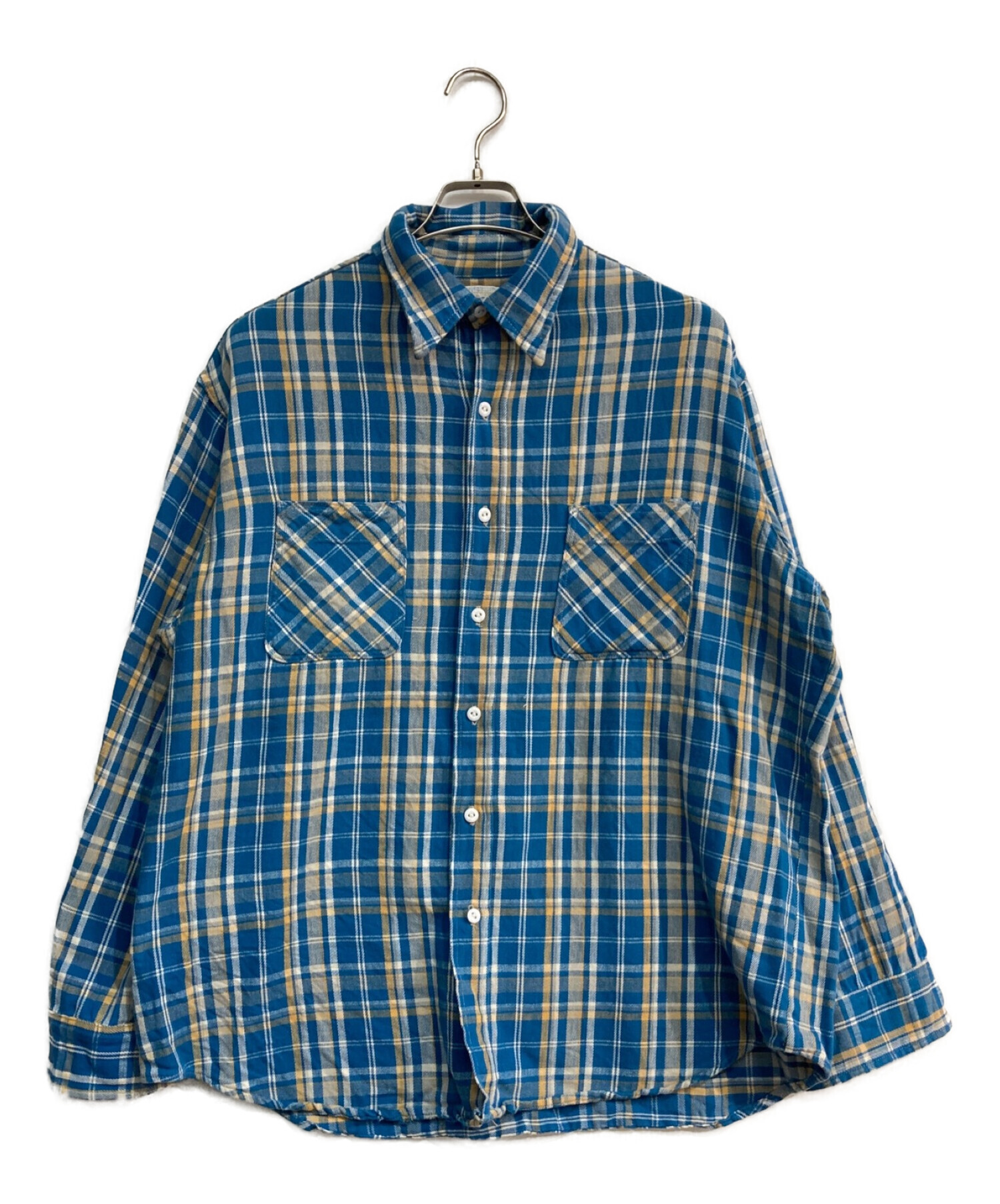 【美品☆　Brooks　Brothers】ブルー　チェックシャツ　サイズXL