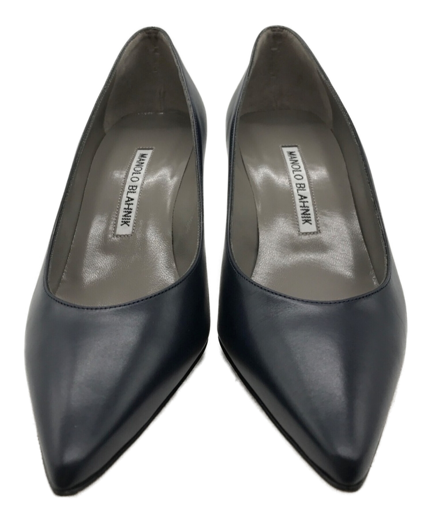 Manolo Blahnik (マノロブラニク) Ron Herman (ロンハーマン) KIETTA 別注レザーパンプス　219-0383-0002　 ネイビー ネイビー サイズ:36