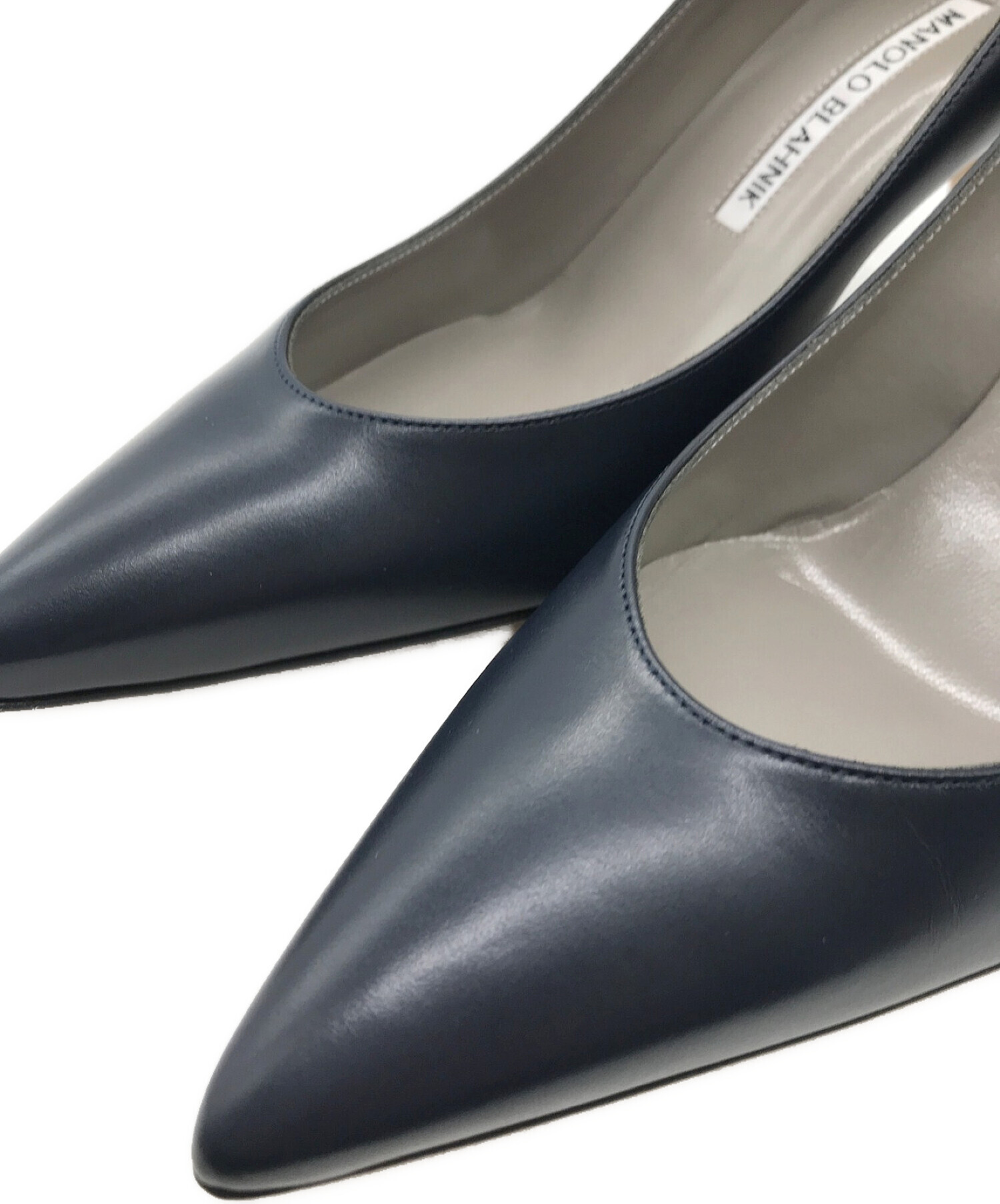 Manolo Blahnik (マノロブラニク) Ron Herman (ロンハーマン) KIETTA 別注レザーパンプス　219-0383-0002　 ネイビー ネイビー サイズ:36