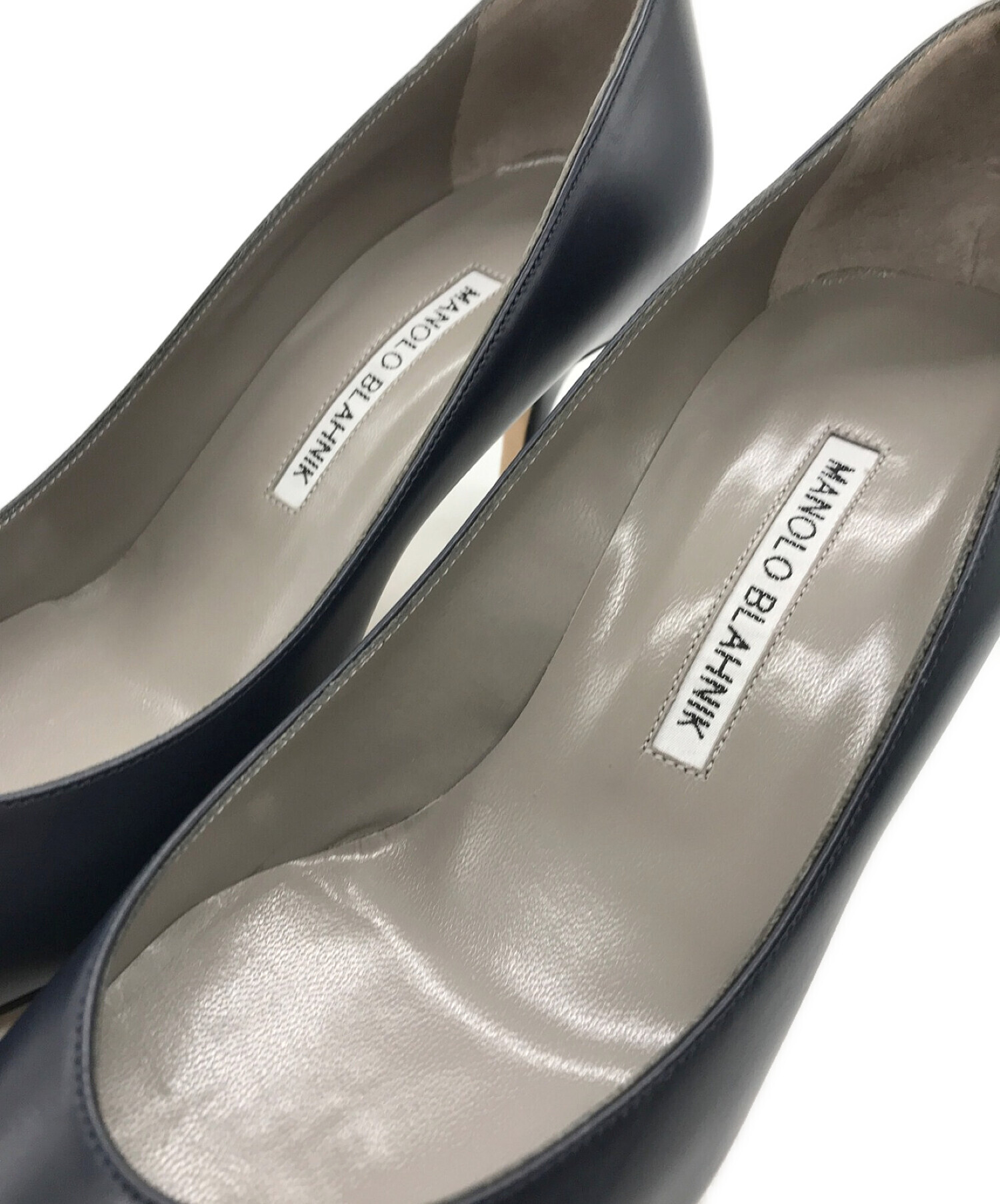 Manolo Blahnik (マノロブラニク) Ron Herman (ロンハーマン) KIETTA 別注レザーパンプス　219-0383-0002　 ネイビー ネイビー サイズ:36